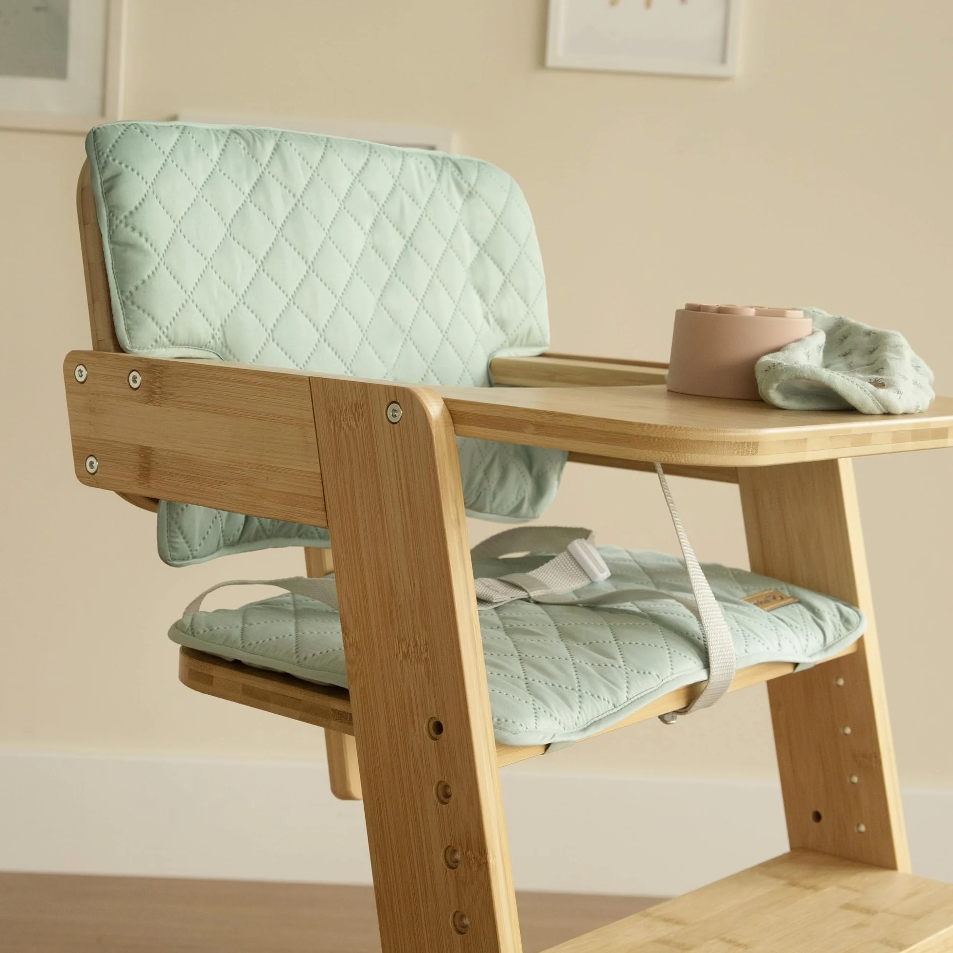roba riduttore di seduta 2 pezzi “roba Style” - accessorio per seggiolone “Nature Up” - cuscino del sedile imbottito e facile da pulire - da 6 mesi - verde ghiaccio (Frosty Green)