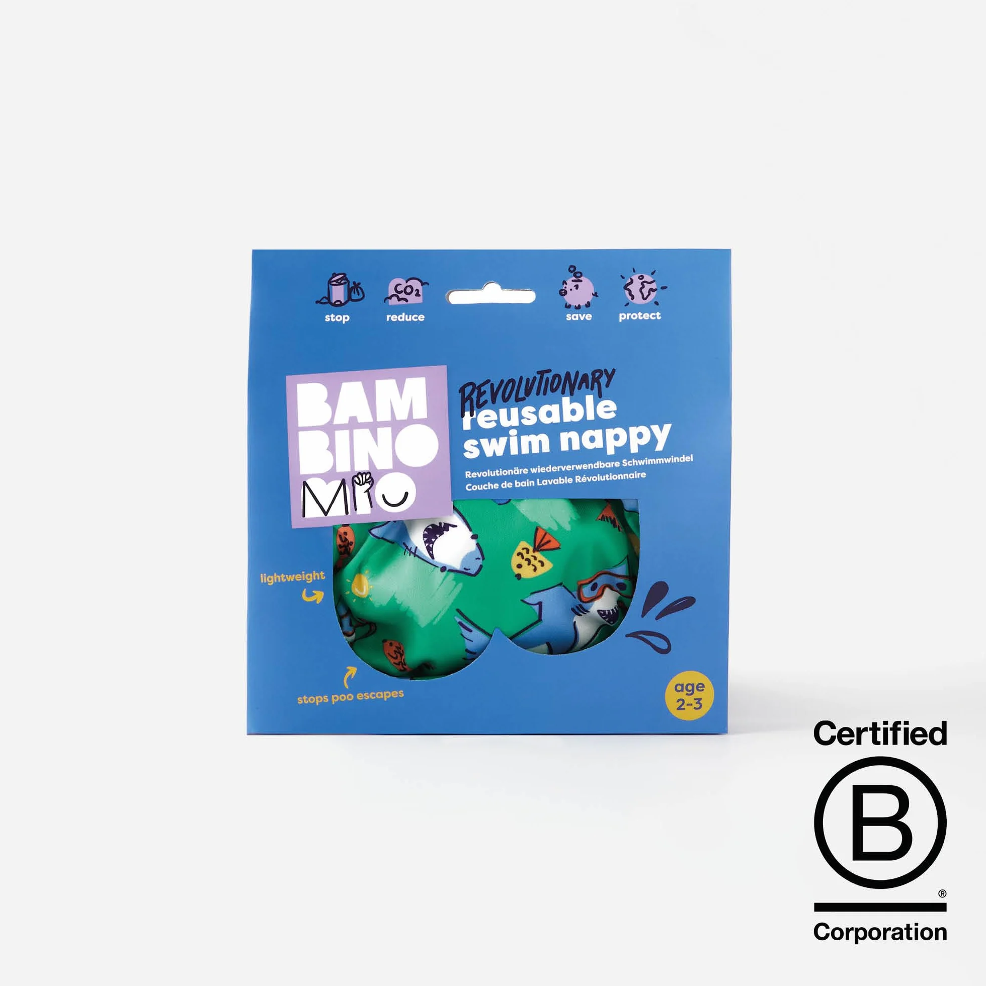 Bambino Mio, Costumino Contenitivo, A Prova di Perdite, Stiloso e Leggero, Tropicale, Confezione da 3, Piccolo (0-6 Mesi)