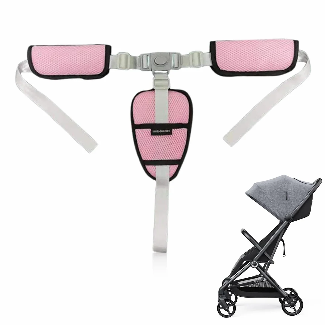 Cinture Passeggino Universali, Cintura di Sicurezza per Bambini Imbracatura per Seggiolone a 3 Punti Regolabile Seggiolino Cinghie Passeggini Anticaduta Adatta per Seggioloni Auto Carrozzine