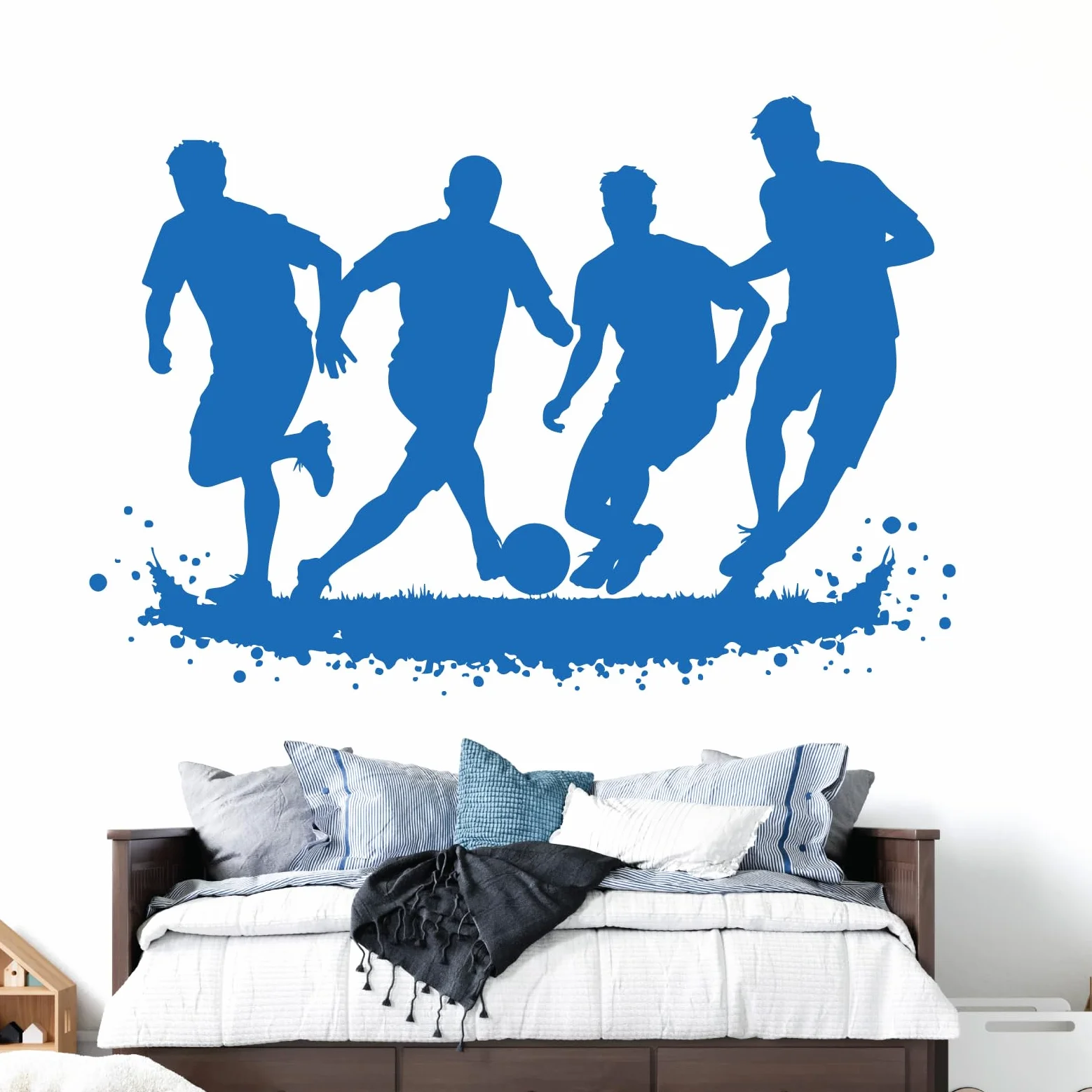 calciatori Wall Art Vinyl Sticker – cameretta dei Bambini, Targa in Vinile, Poppy, Extra Large (1460x550mm)