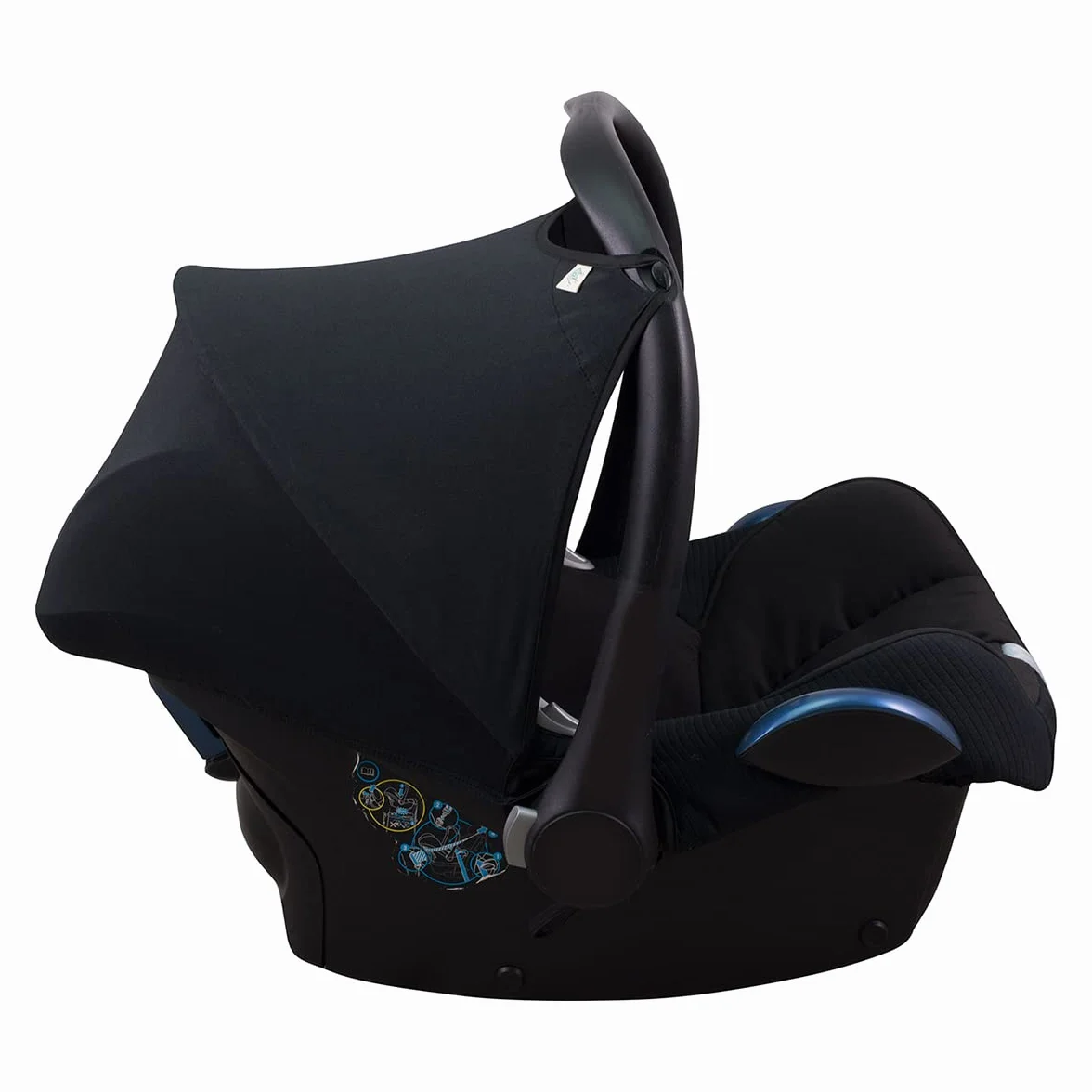 JYOKO KIDS Cappuccio Compatibile con Maxi Cosi Cabriofix, Capottina Seggiolino Auto, Black Series