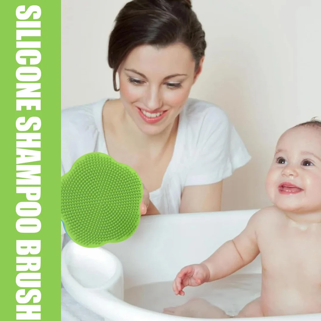 Spazzola da Bagno 3 Pezzi Pettine Neonato - Pettine Crosta Lattea in Silicone per Massaggio Cuoio Capelluto, Spazzola per Bambini (B)