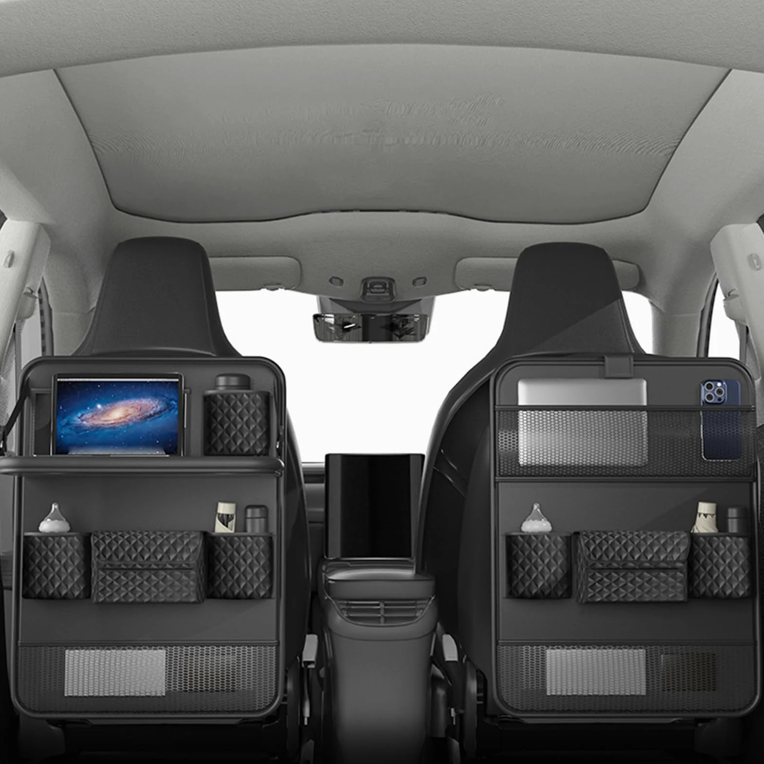 Organizzatore di auto sul sedile, organizzatore di stoccaggio posteriore | Scheda multiuso, da viaggio, supporto da tavolo
