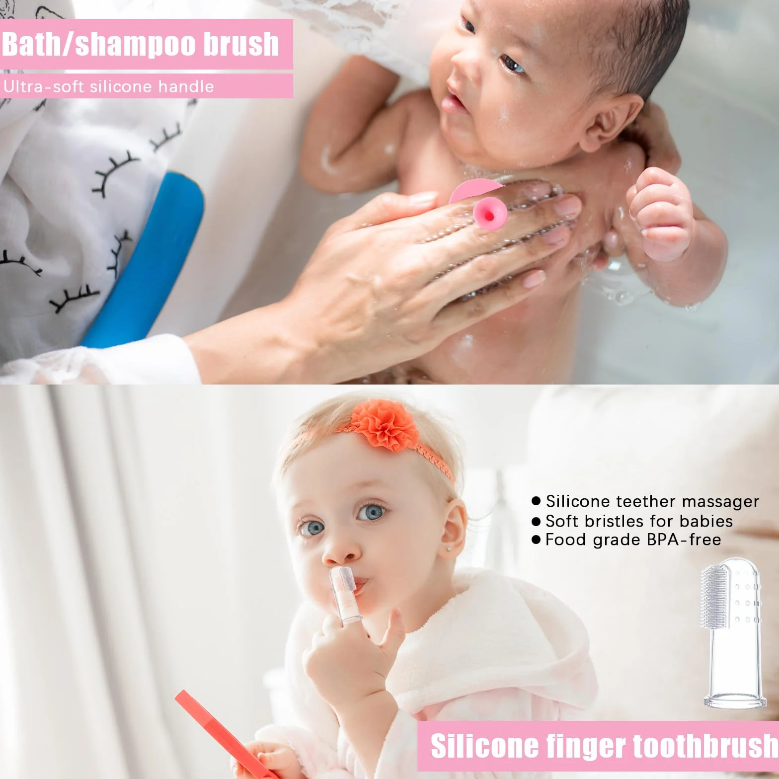 12 Pezzi Set per la Cura Del Bambino, Taglia Unghie Neonati, Kit Neonato Igiene Nascita, Set Cura Neonato Set di Sicurezza, Set per la Cura Del Bambino da Viaggio e di Uso Quotidiano (Rosa)