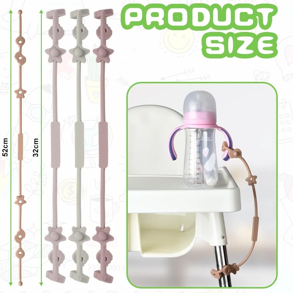 Vicloon Catenelle Per Ciuccio, 4PCS Catena Ciuccio per 18+ Mesi, Cordino Ciuccio In Silicone Senza BPA, Catenelle Porta Succhietto Per Sedie Di Sicurezza Passeggino Seggiolone, Rosa Viola