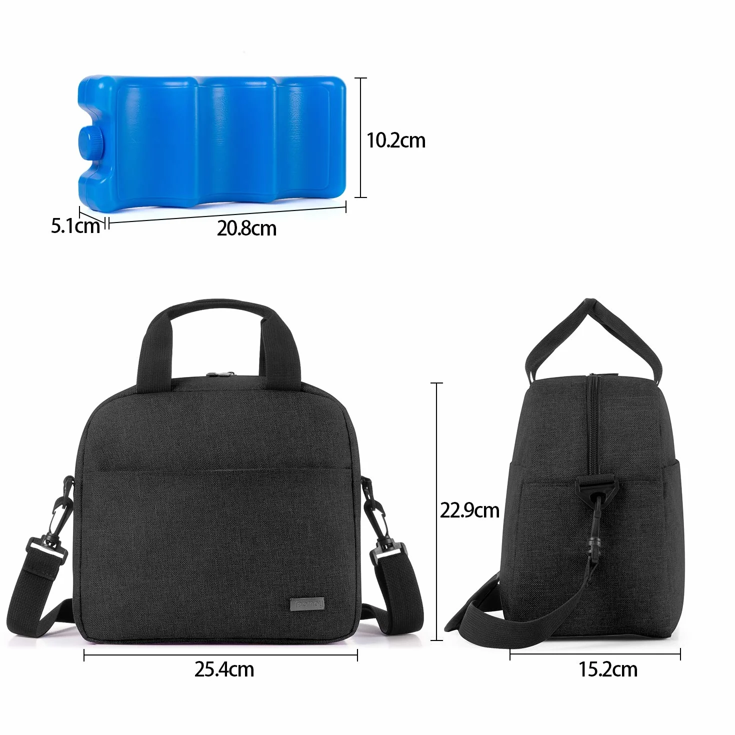 Teamoy Borsa Termica per Biberon con Mattonelle per il Ghiaccio, Porta Biberon Isotermico, Adatto a 6 biberon da 270ml, Nero