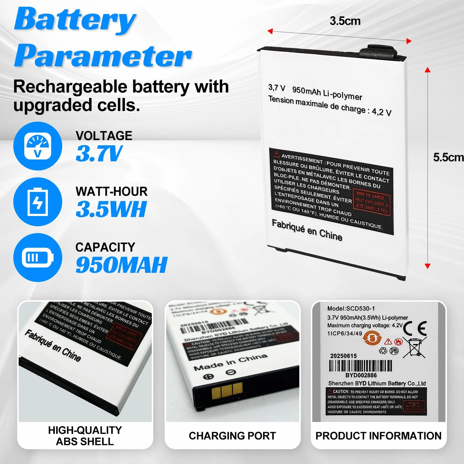 Batteria compatibile con Nuk Babyphone,Philips Avent, V-Tech Babytalker. Sostituisce i modelli: Nuk 10256296,BM300,Eco Control + Video,Philips Avent SCD530,SCD535,SCD536,SCD540,V-Tech BT298555 ecc.