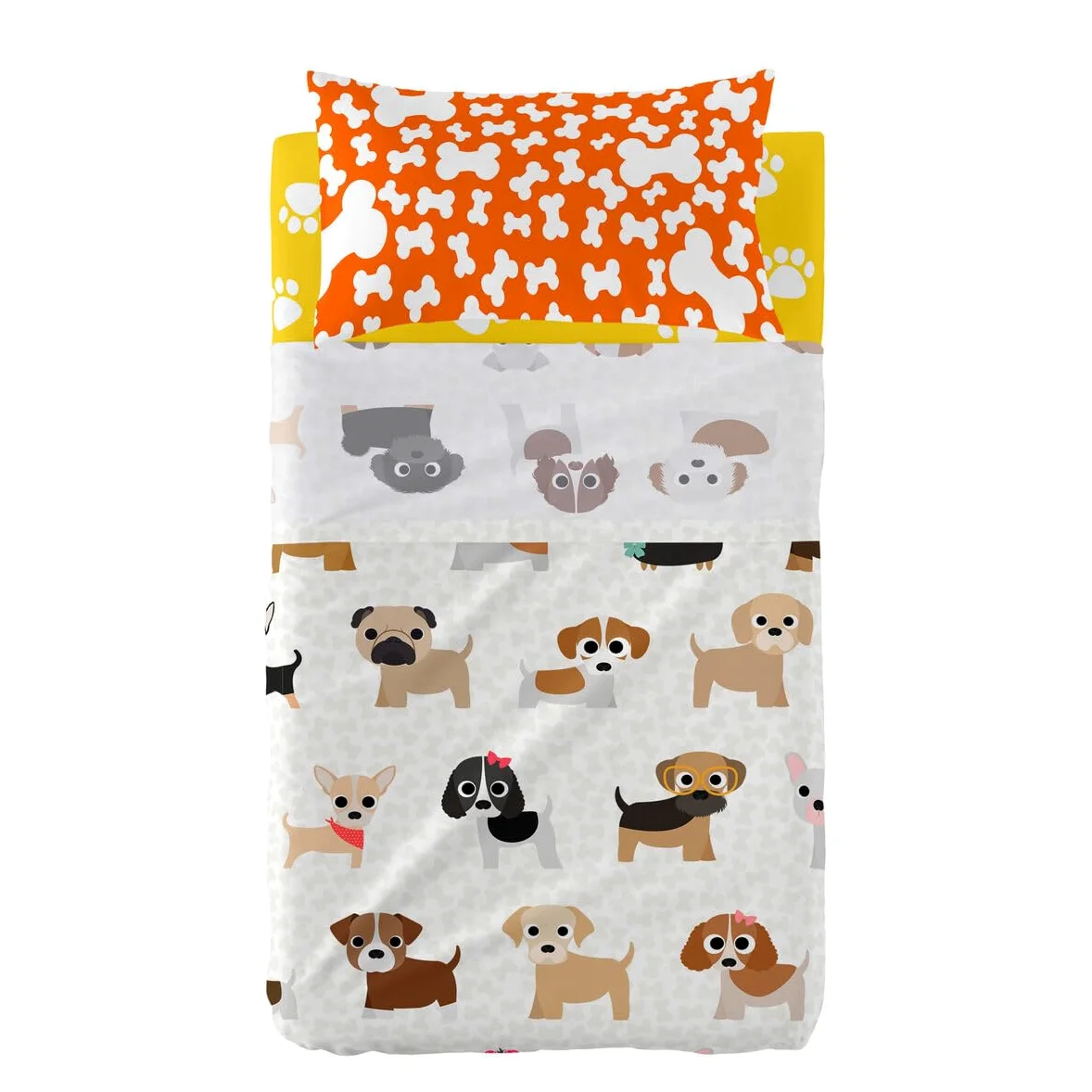 HappyFriday Set di lenzuola Mr Fox Dogs Multicolore Culla per Neonato 2 Pezzi D1614177 - EAN: 8420001046401