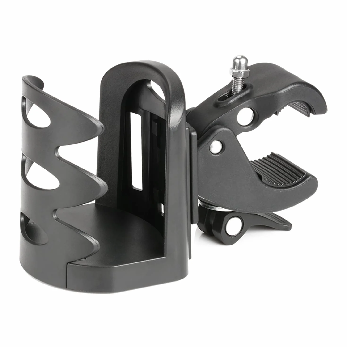 supregear Portabicchieri per Passeggino, Universale Rotazione a 360 Gradi portabicchiere passeggino, Elevata stabilità Porta Borraccia per Bici, Passeggini, Sedie a Rotelle, Moto, Nero