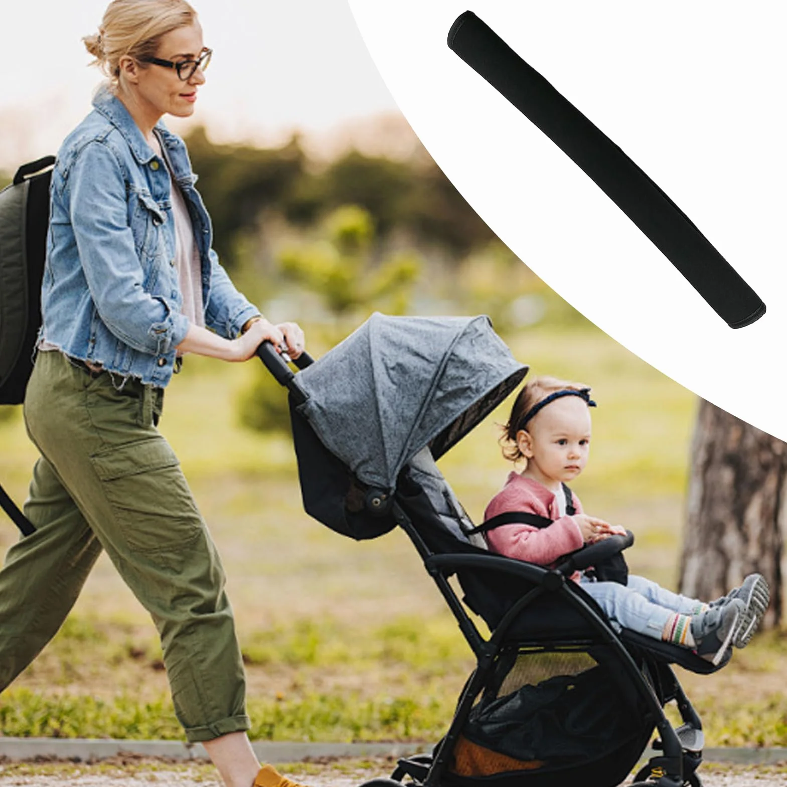 Avvolgimento Per Maniglia Per Passeggino - Protezione Rimovibile Per Maniglie Per Carrozzina, Copertura Antipolvere 48x16x1 Cm, Involucri Protettivi Morbidi, Accessorio Per Passeggini Per Bambini All'