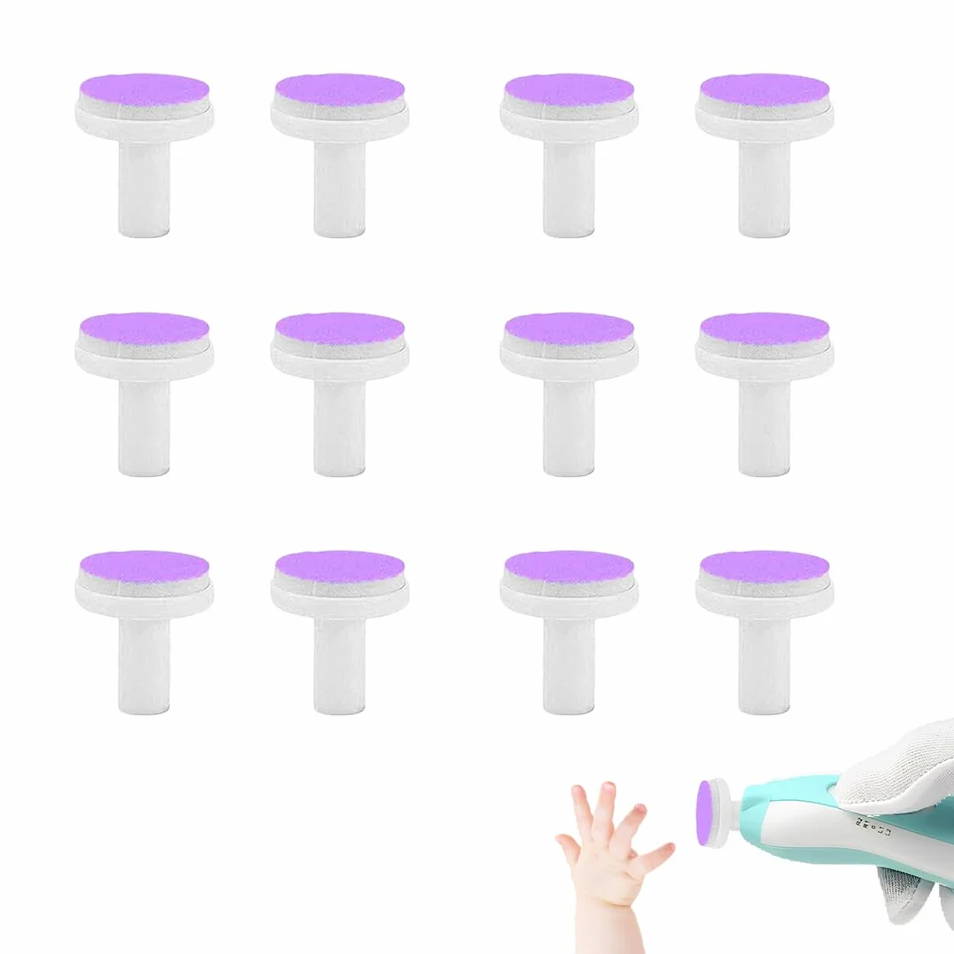 12 Pcs Cuscinetti Elettrici Di Ricambio Per Tagliaunghie Adatti Per Teste Tagliaunghie Per Bambini 6 Mesi In Su, Per Lime Per Unghie Standard Per Bambini