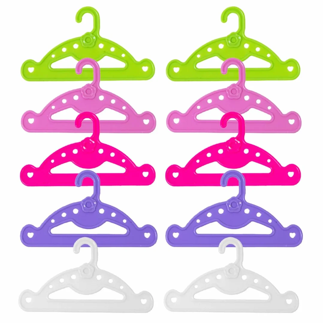 Appendiabiti per Bambole Accessori Appendini Grucce alla Moda per 11.5 Pollici 28-30 CM Bambola, 10 pezzo