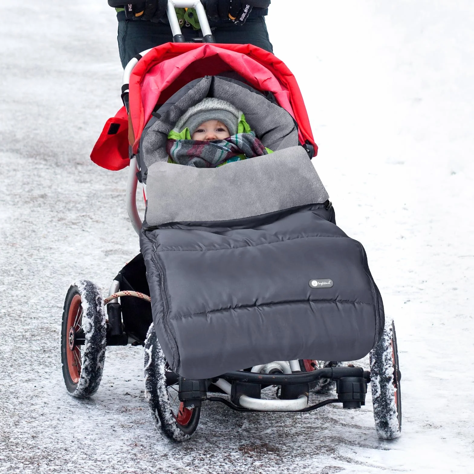 Ivywind Sacco Passeggino Universale, Impermeabile Sacco Invernale Passeggino con Cerniera Regolabile, Inverno Coprigambe Passeggino Universale, Lavabile e Staccabile, Caldo, Grigio