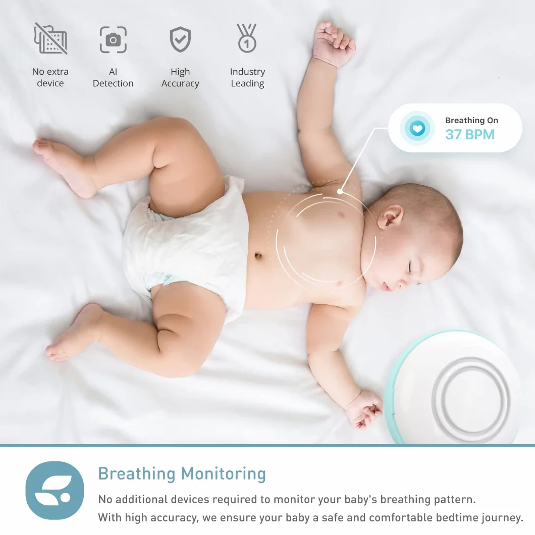 Lollipop Baby Monitor (Turchese) - Telecamera Wi-Fi con rilevamento vero del pianto e abbonamento extra per monitoraggio ossigeno/sonno (senza accessori) (Prova gratuita 7 giorni)