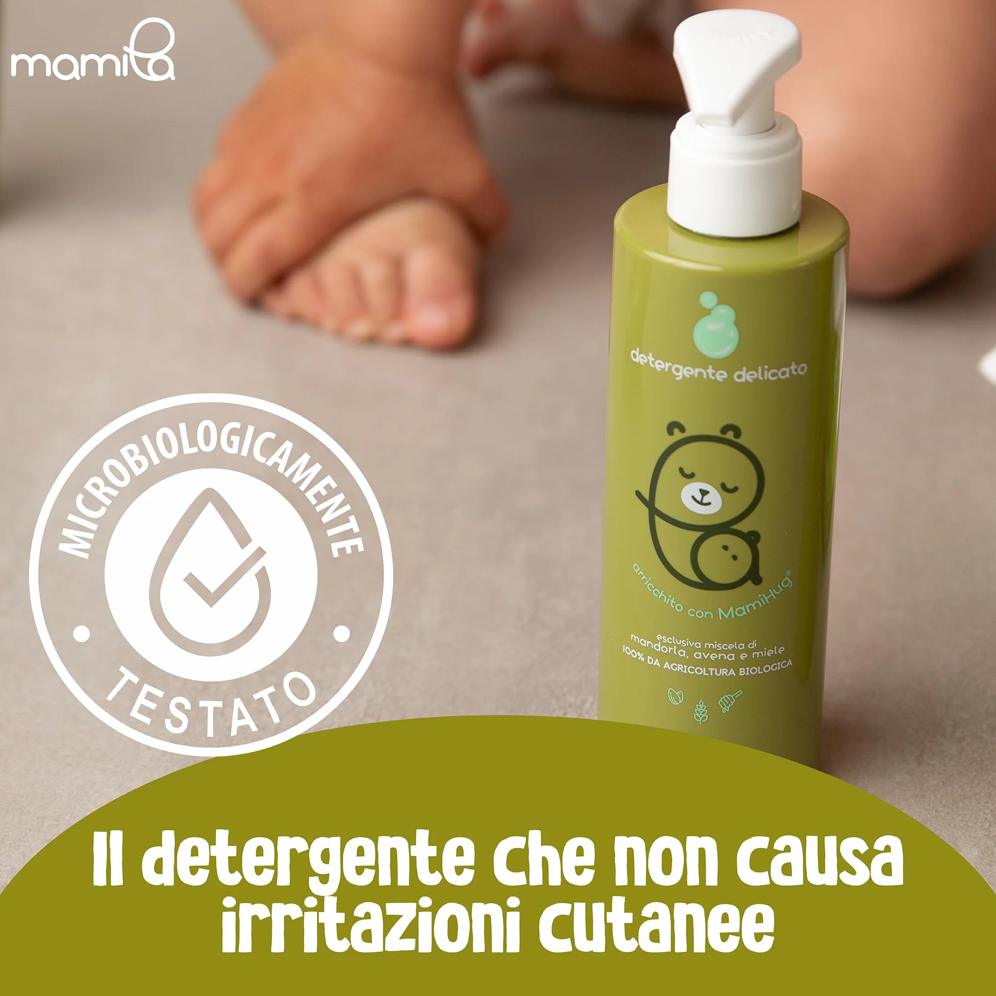 Mamila Set Completo per la Cura del Bambino, 7 Prodotti Essenziali MamiHug, Include Shampoo, Bagnetto, Detergente, Pasta Protettiva, Crema Idratante, Polvere d'Amido, Olio Emolliente