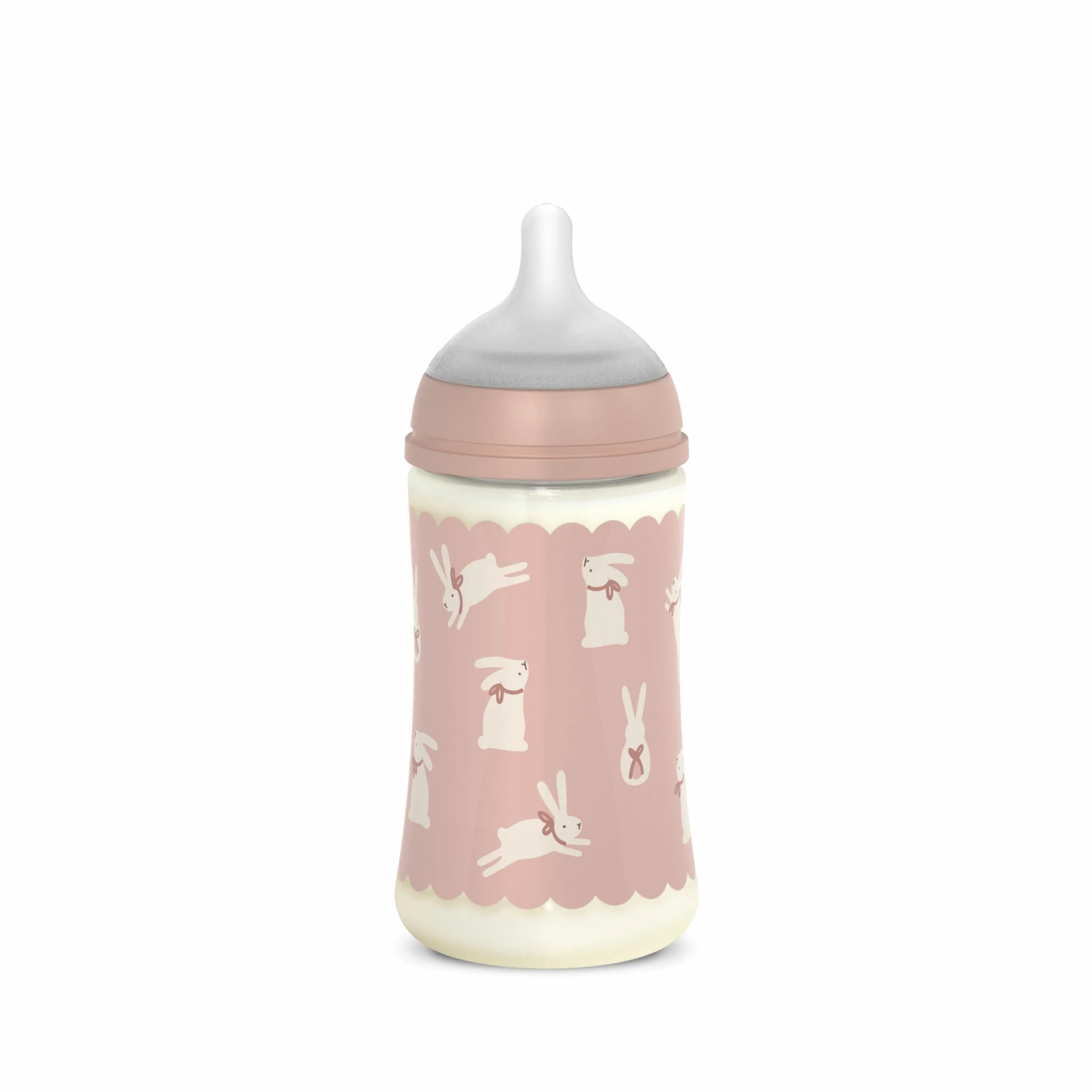Suavinex, biberon da 270 ml con tettarella SX Pro in silicone, con valvola anticoliche, a flusso medio (M), per liquidi a media densità, latte, succhi di frutta o acqua, Neonati +3 mesi. Wonder Rosa