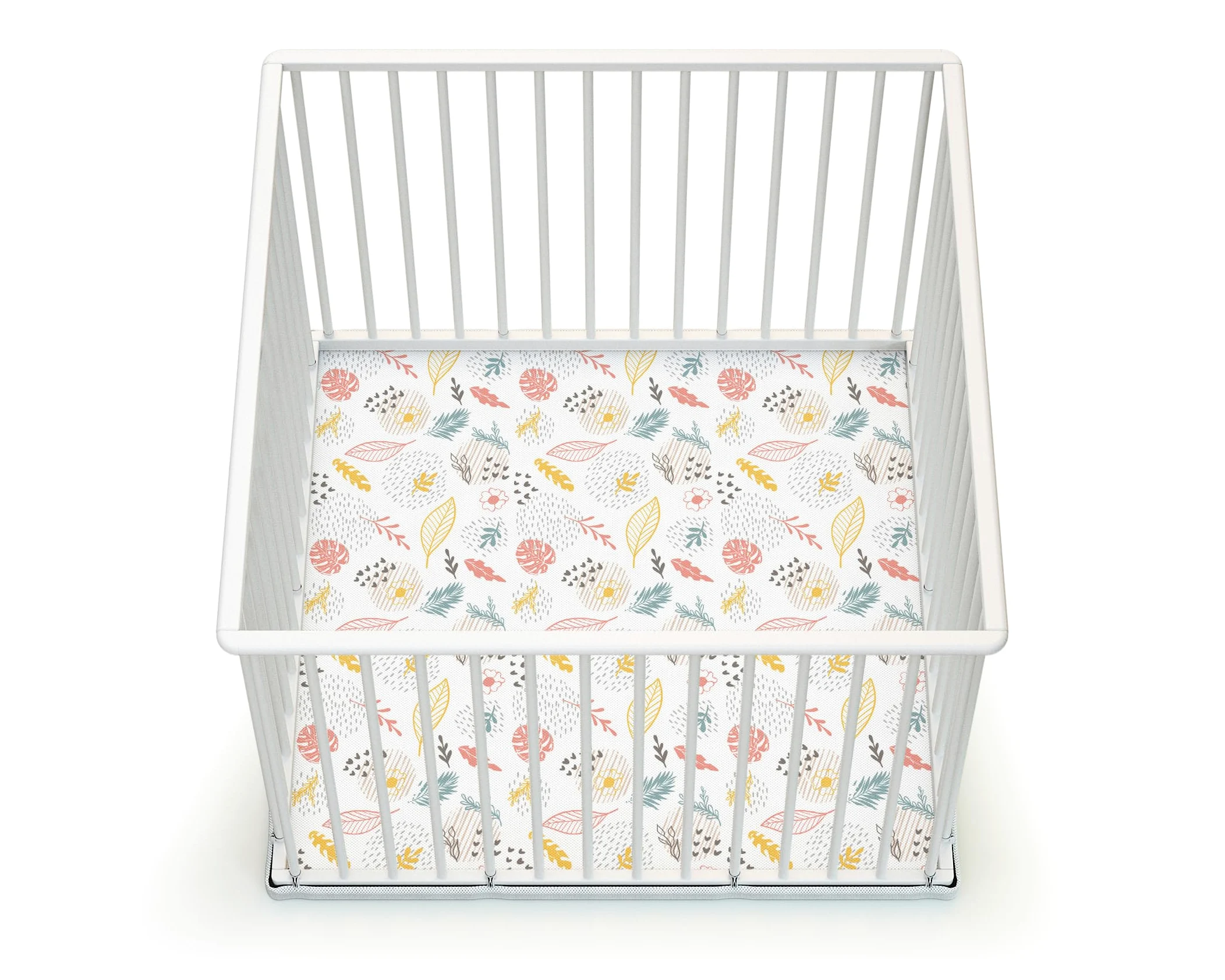 WEBABY - Box bambini legno CUBO - Bianco - 100 x 100 cm