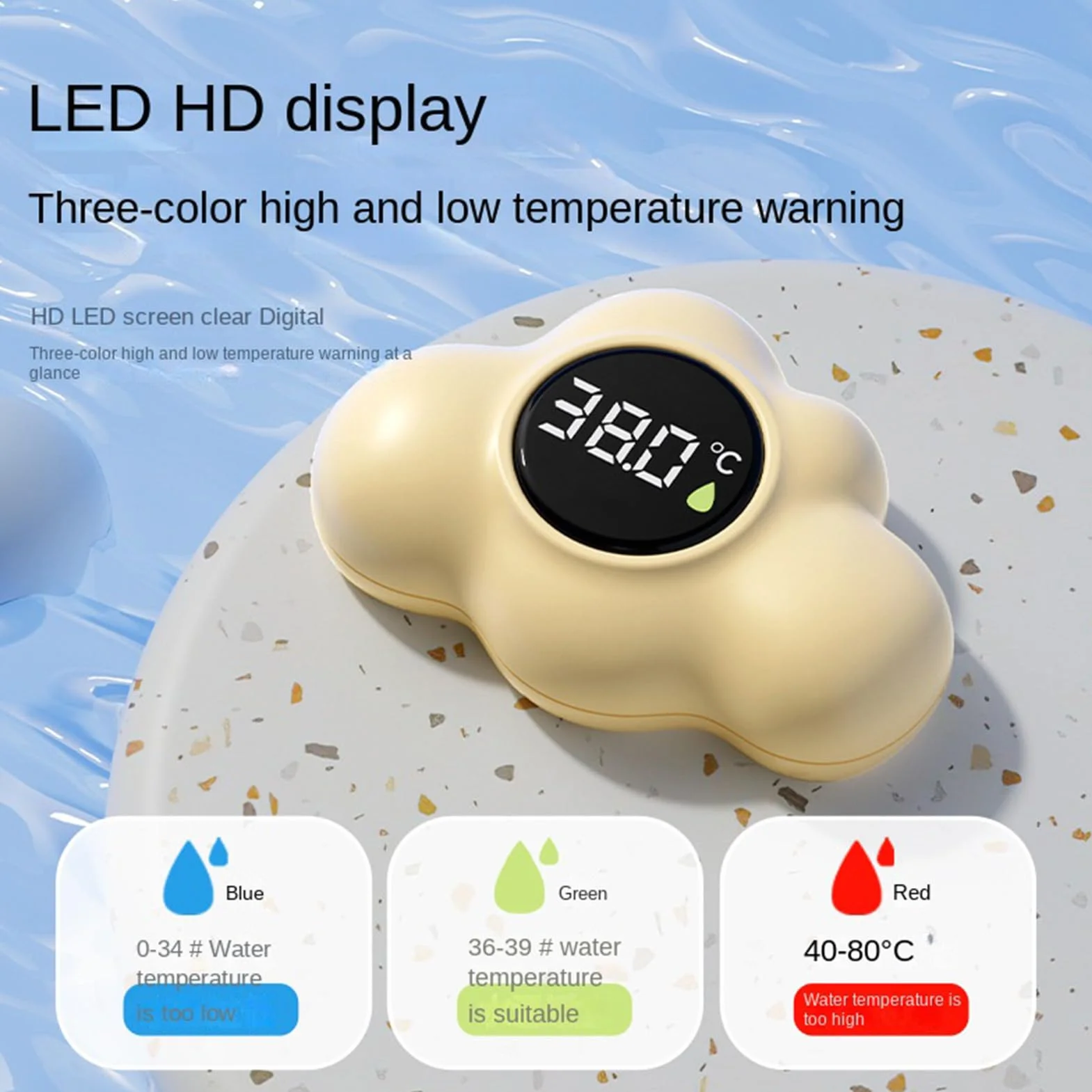 Termometro Da Bagno Per Bambini - Termometro Digitale Per Acqua Con Display A LED, Termometri Per Vasche Da Bagno Per Bambini, Termometri Bagnetto Neonato Digitale Galleggiante