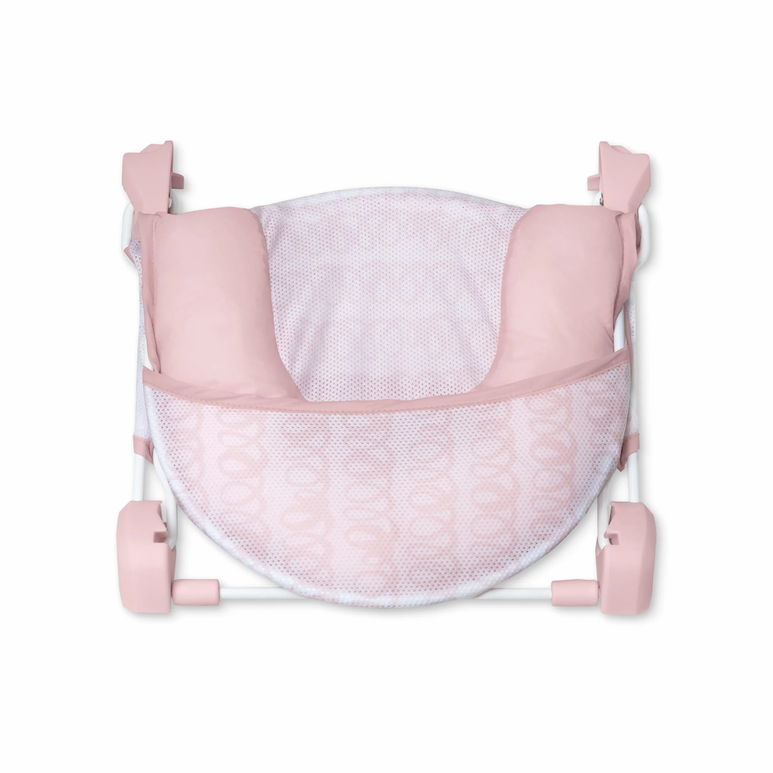 Ingenuity FoldAway 2-Position Bagnetto, seggiolino da bagno per bambini regolabile a 2 posizioni per lavandino o vasca da bagno, età 0-6 mesi, fino a 9 kg, Rosa
