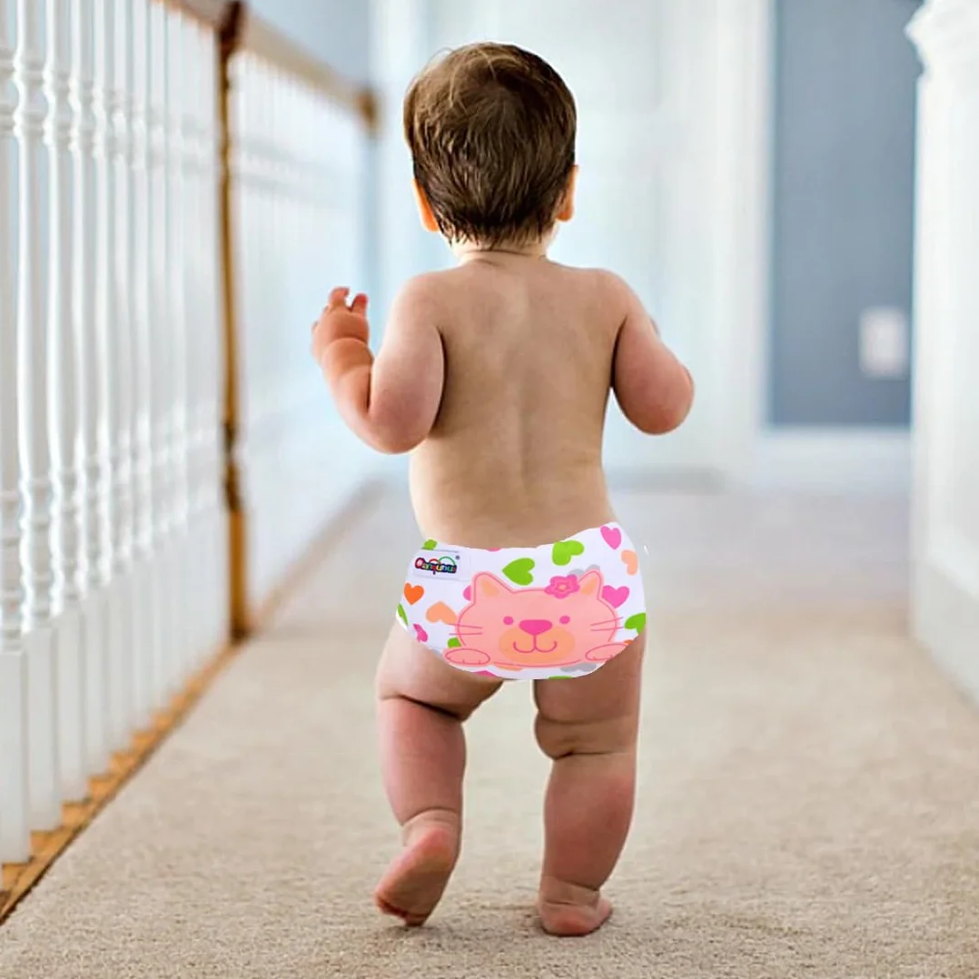 SGERUFZ 2 pezzo Pannolini Lavabili, Riutilizzabile Pannolini da Nuoto, Costume Pannolino Lavabili, Impermeabile Pannolino Piscina (0-3 Anni)