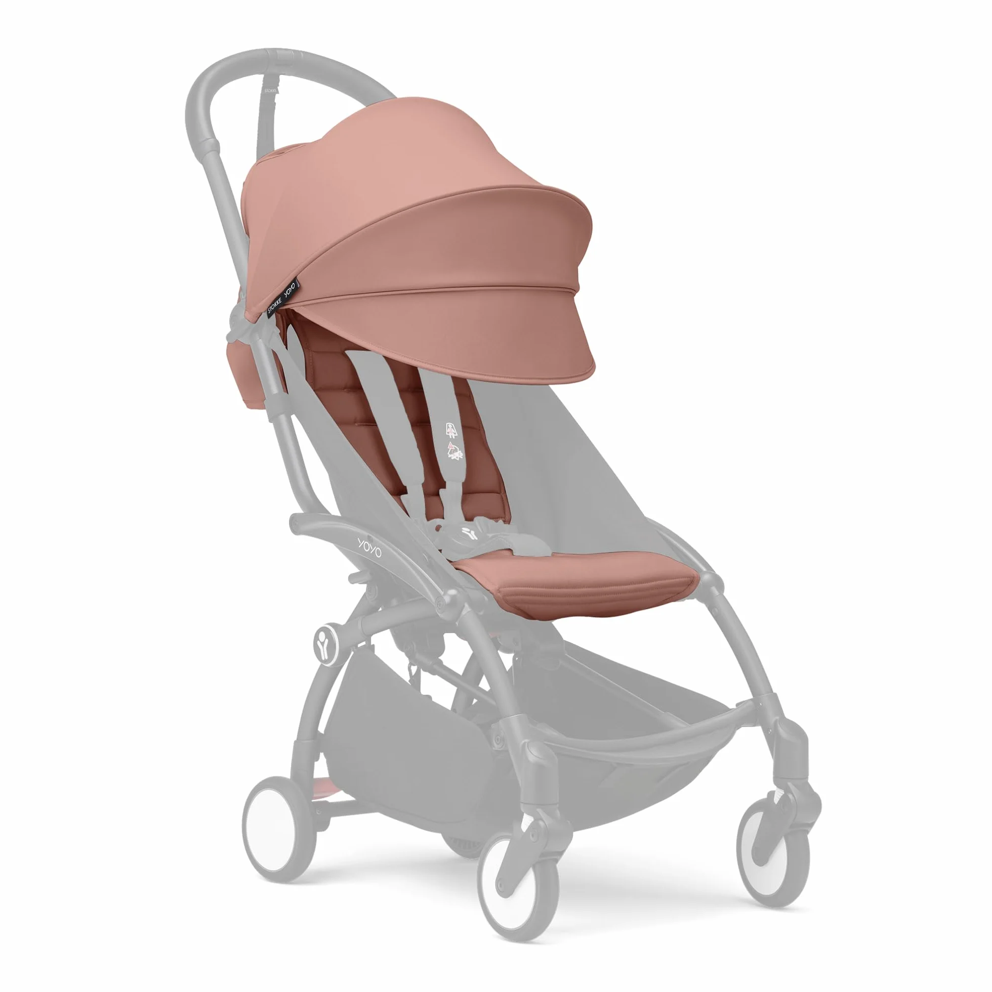 Stokke YOYO 6+ Color Pack, Ginger - Solo tessuti: cuscino per seduta, capottina estendibile e tasca posteriore con cerniera - Richiede telaio YOYO (venduto separatamente)