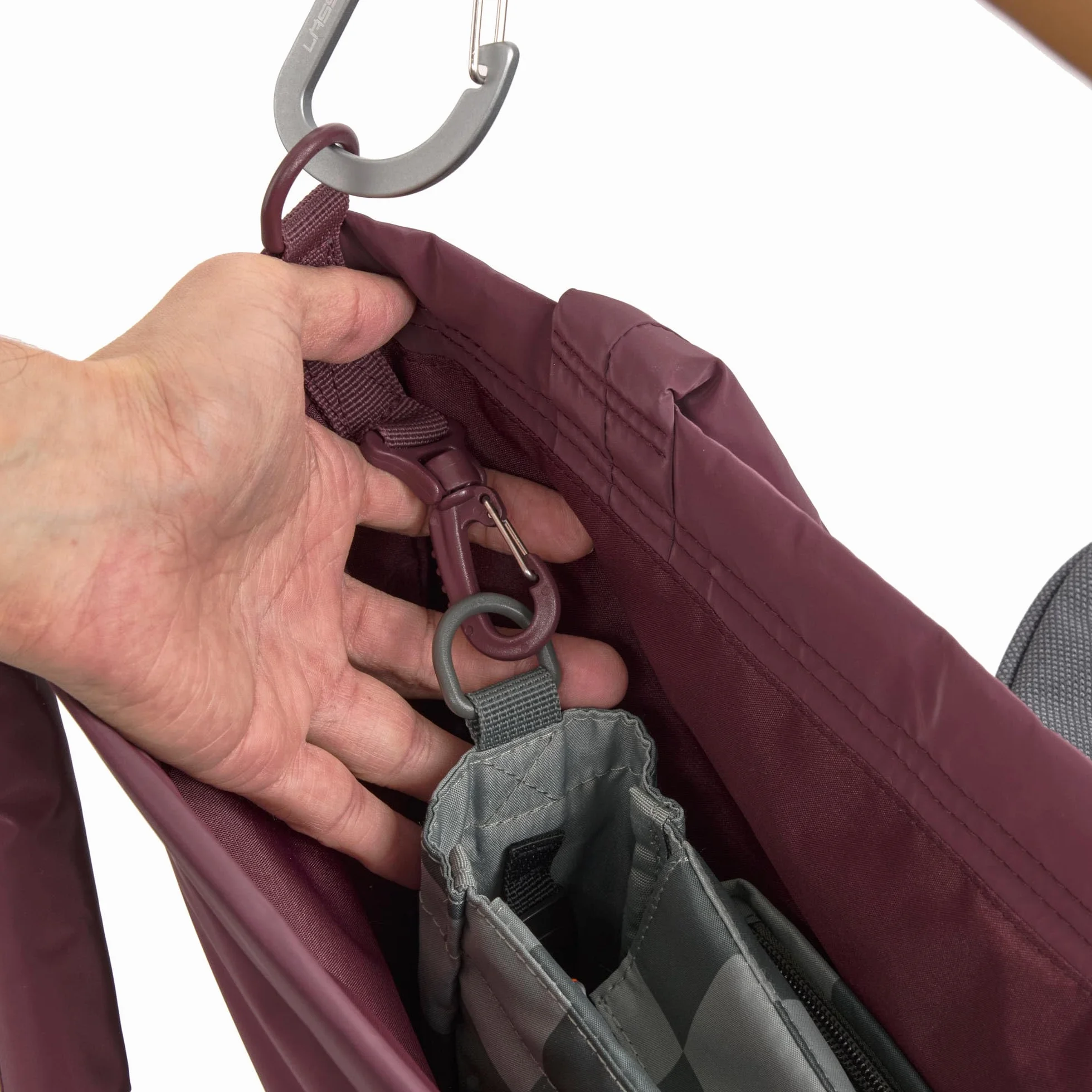 LÄSSIG Borsa fasciatoio shopper con attacco per carrozzina/Casual MIX Shopper deep red