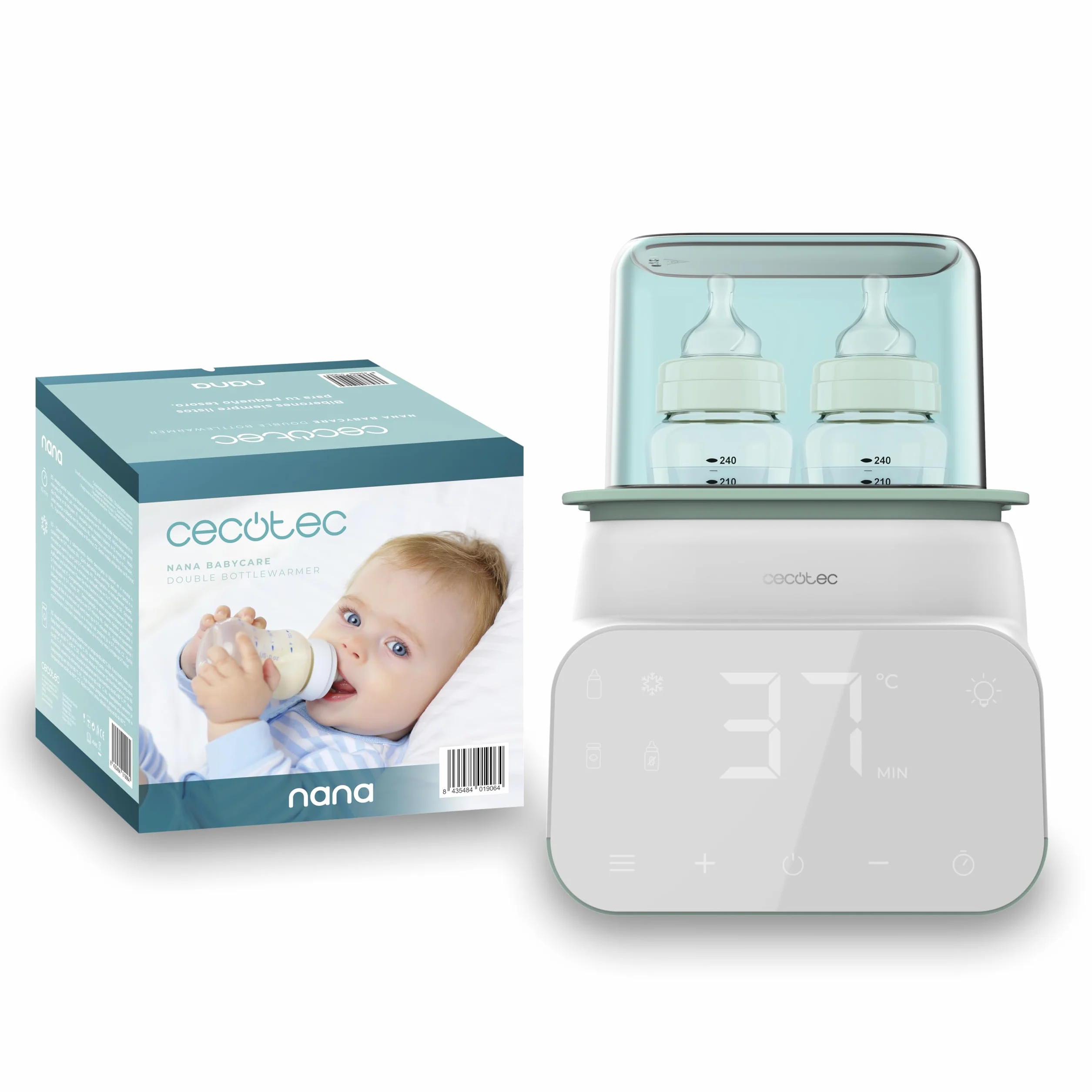 Cecotec Scaldabiberon - Sterilizzatore Biberon Nana BabyCare Double BottleWarmer, 4 modalità, Cestello per il Biberon, Senza BPA, Sicuro per Conservare Acqua, Latte e Alimenti
