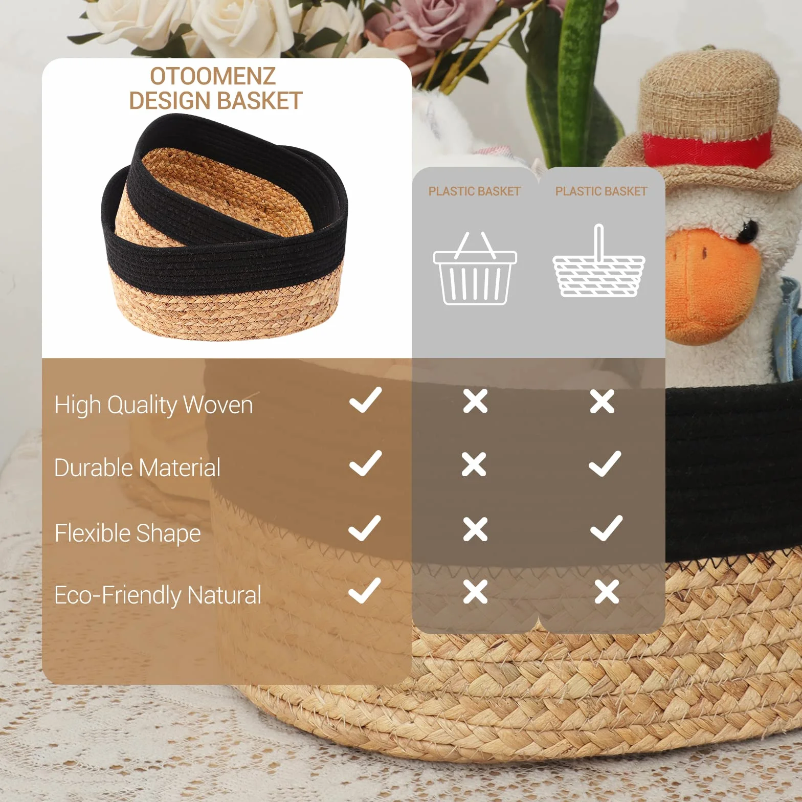 Lannvan Set di 4 Cestini Portaoggetti,Cestino Portaoggetti in Corda di Cotone e Giacinto d'acqua per Bambini Bambina,Impilabile Organizer Fasciatoio,Cesto Portaoggetti Ceste Portaoggetti per Bagno