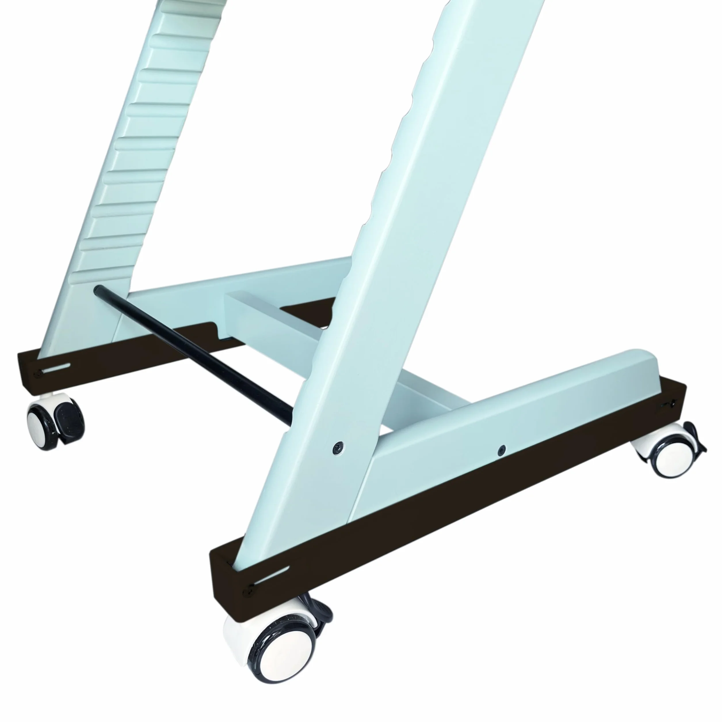 Ruote compatibili con seggiolone Stokke Tripp Trapp, con serrature di sicurezza, rotazione a 360°, ruote silenziose, convenienza, nessuna foratura necessaria senza danni al seggiolone (nero)