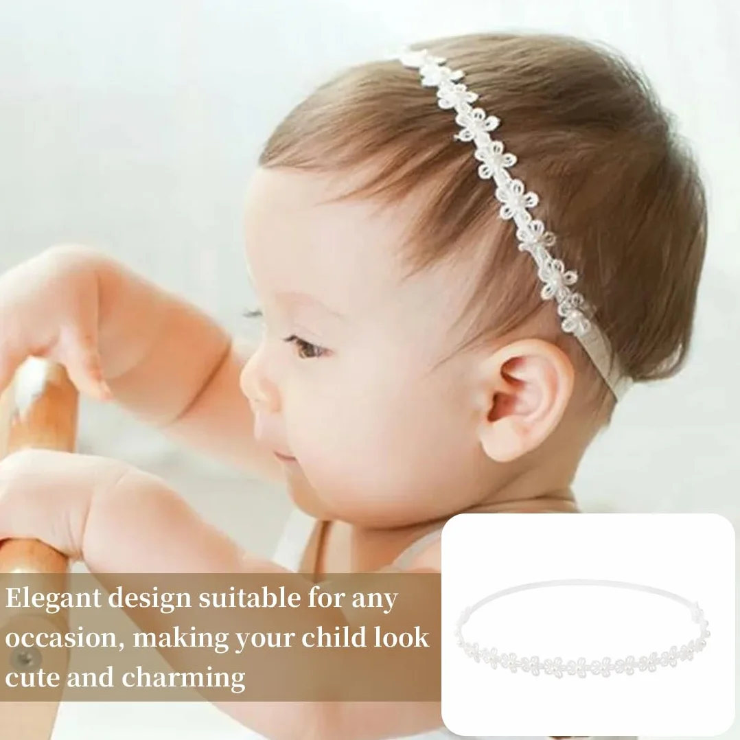 Fasce da bambina,Un cerchietto con nastro grosgrain per bambine, cerchietto elastico bianco, cerchietto con nastro grosgrain per bambine, cerchietto per neonati.