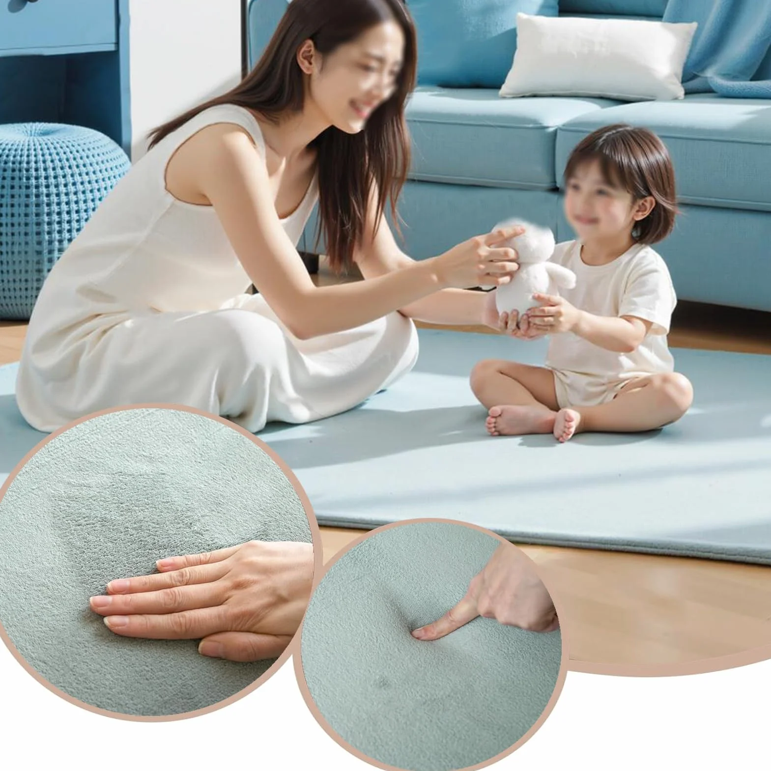 2cm Tappeto Gioco Bambini 120 x 180 cm Grigio Scuro Extra Spesso e Pieghevole, Antiscivolo Tappeto strisciante Ideale per Pavimenti e Box Neonato
