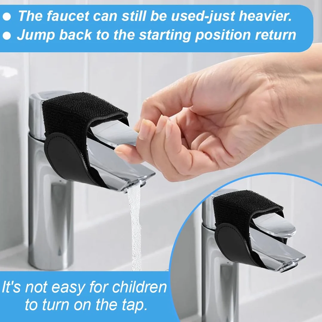 3 Pezzi Protezione per Bambini Impedisce ai Bambini di Aprire il Rubinetto Cinghie Elastiche con Antiscivolo Sicurezza dell'Acqua per Bambini Banda Elastica in Velcro per Rubinetto Cucina Bagno