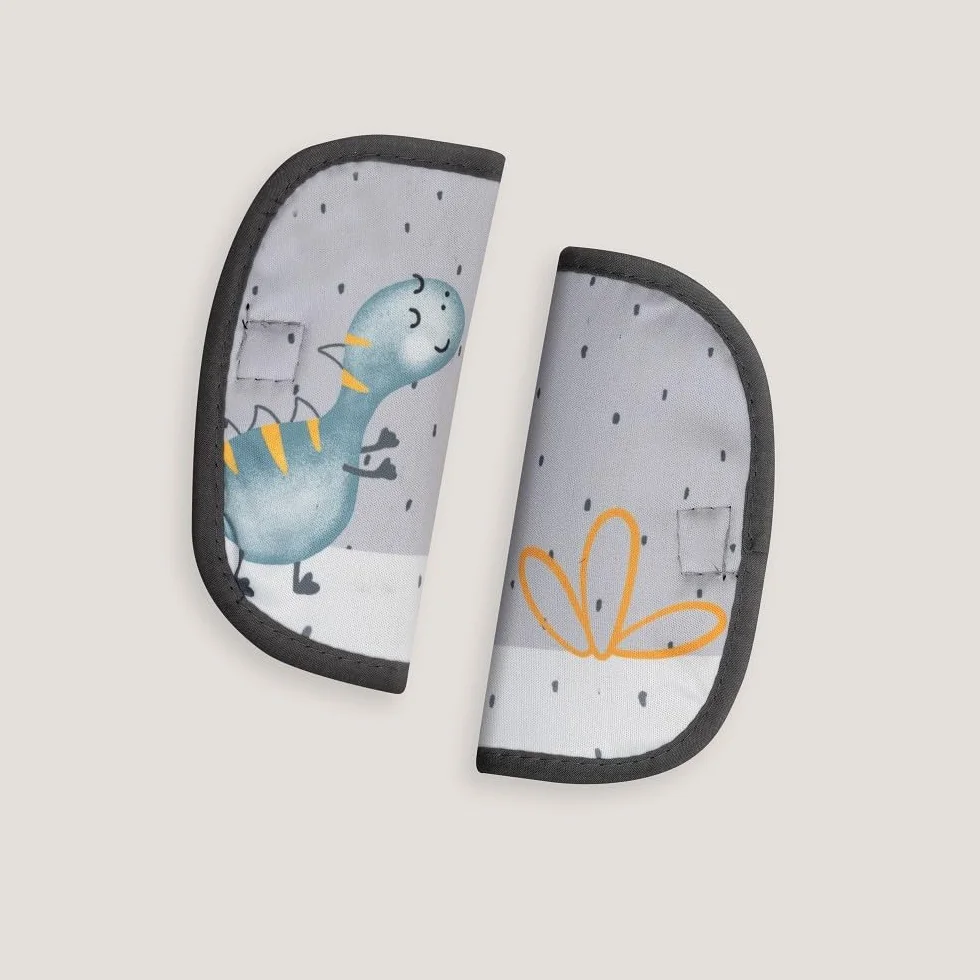 Interbaby Materassino per passeggino, universale, estivo, con palma, grigio, traspirante, confortevole, 100% cotone, 84 x 34 cm, protezioni per imbracatura
