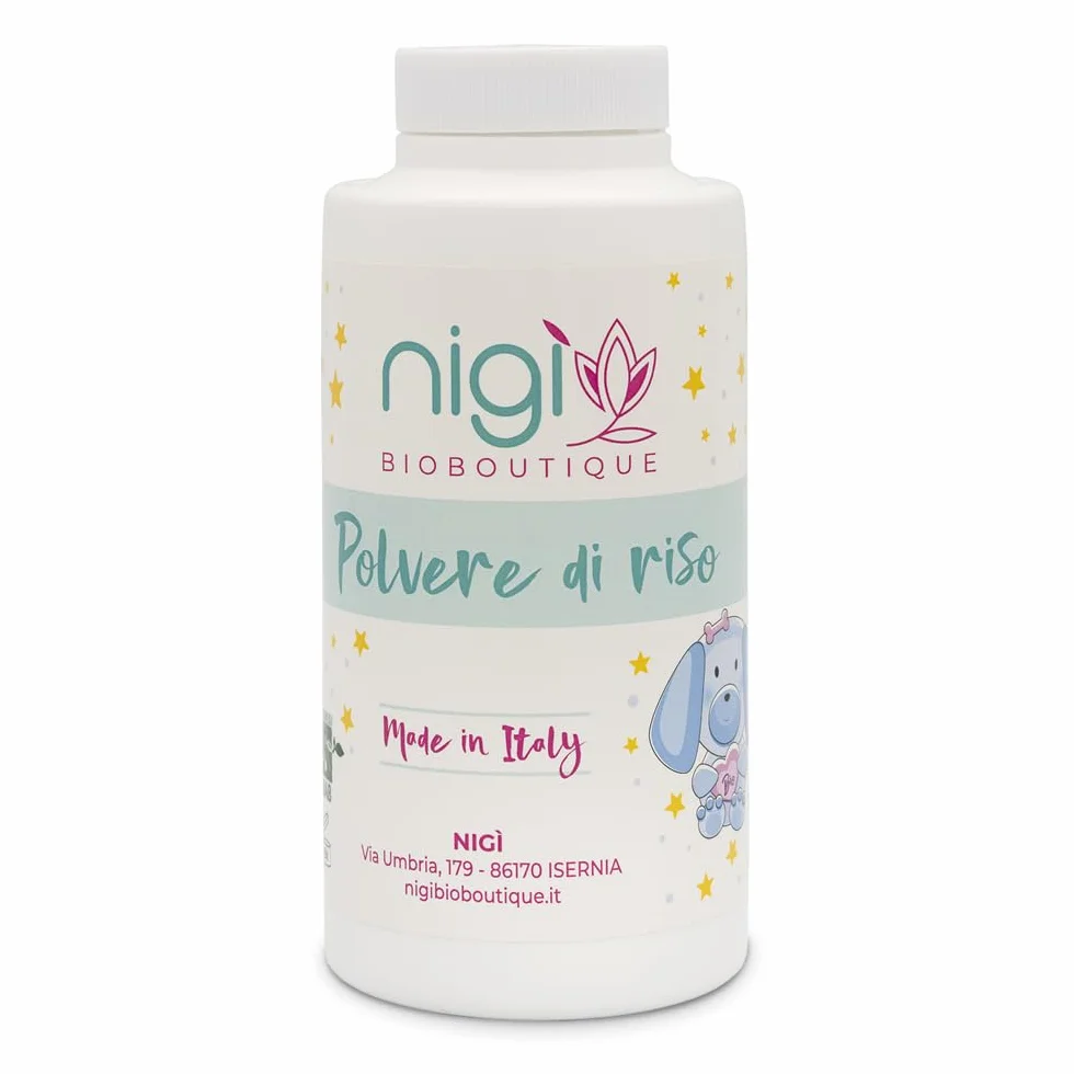 Nigì Bio Boutique - Polvere di riso neonati, fresco sollievo - Polvere di riso biologica certificata