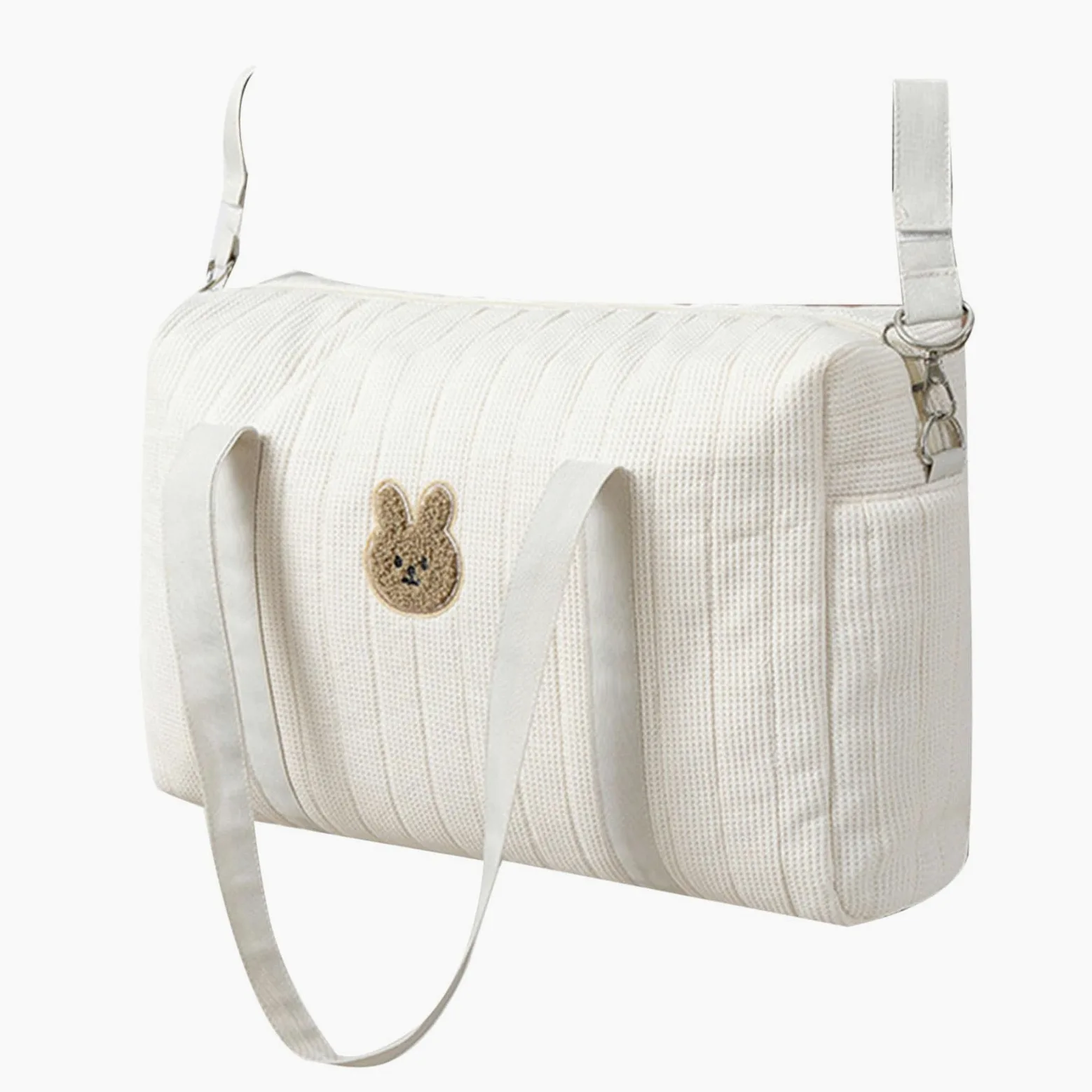 Borsa per pannolini per bambini di grande capacità, con design raffinato ricamato, accessorio da viaggio per bambini