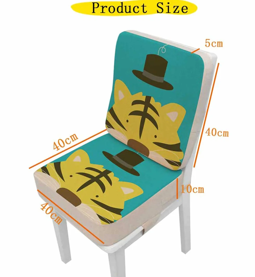 Cuscino Rialzo da Sedia per Bambini, Fansu Comodo e Facile da Pulire Smontabile Regolabile Cuscino Alzasedia per Seggioloni Cuscino Seduta per Sedia da Giardino (Leone,40x40x10cm)