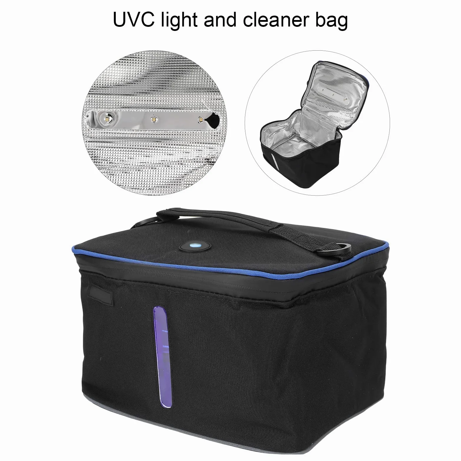 Borsa per la Pulizia della Luce, Borsa per la Disinfezione UVC, Sterilizzatore Portatile con Luce a LED, Sterilizzazione Rapida e Semplice del 99,9% in Soli 3 Minuti, Grande Borsa