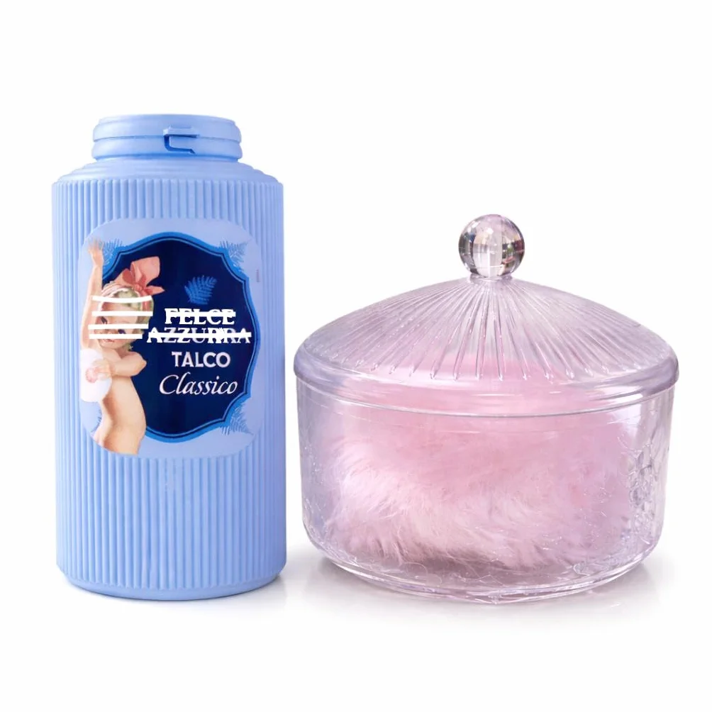 Talco in Polvere Profumato Classico in Barattolo Assorbente, Rinfrescante, Lenitivo per Adulti, Bambini e Bagnetto Neonato 500gr con Porta Talco in Omaggio