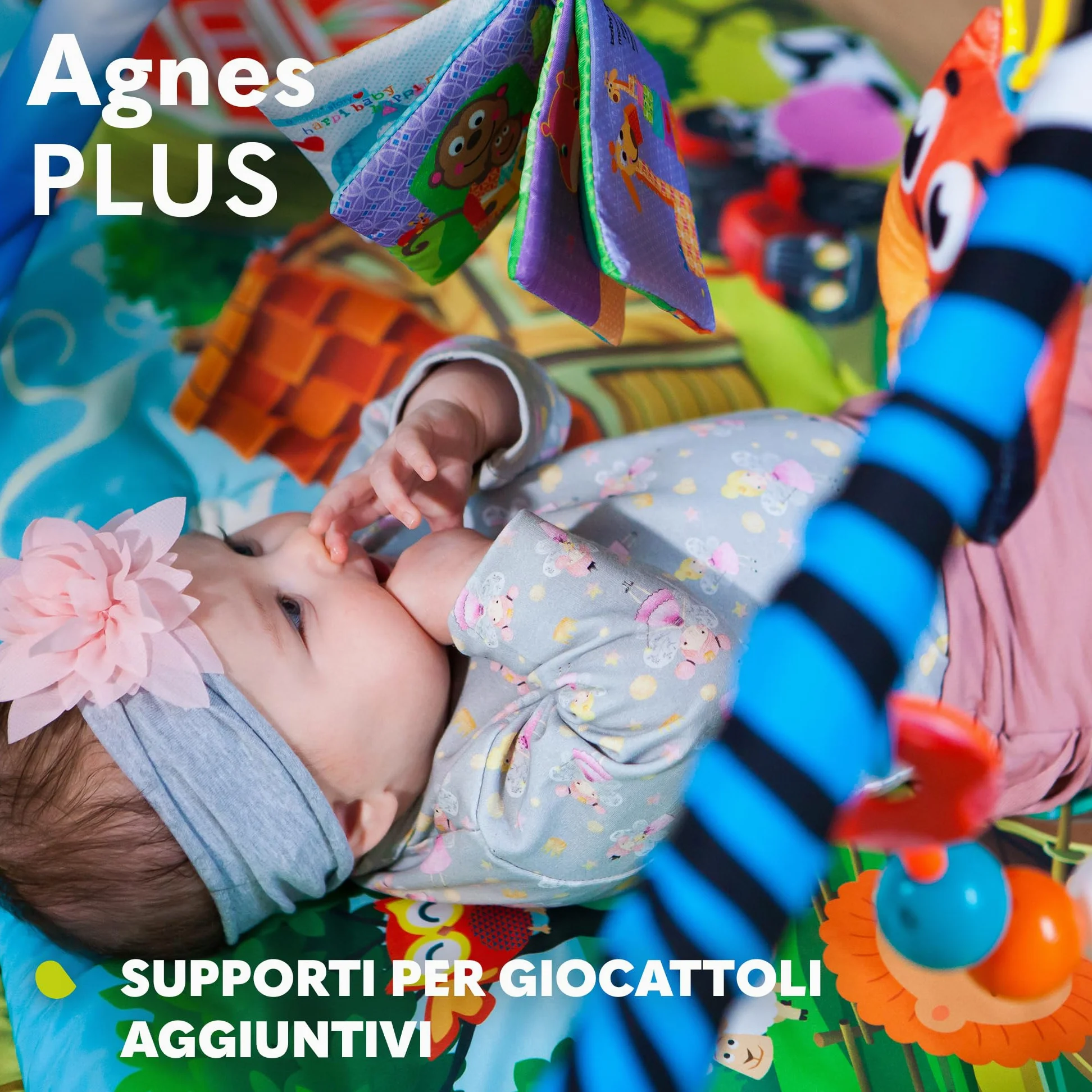 lionelo Agnes Palestrina 2 in 1 con Tappetino Evolutivo 142 x 142 cm | Dalla Nascita, Casetta, Massaggiagengive, Giochi Pendenti, Libricino Interattivo, Sonagli, Sviluppa i Sensi