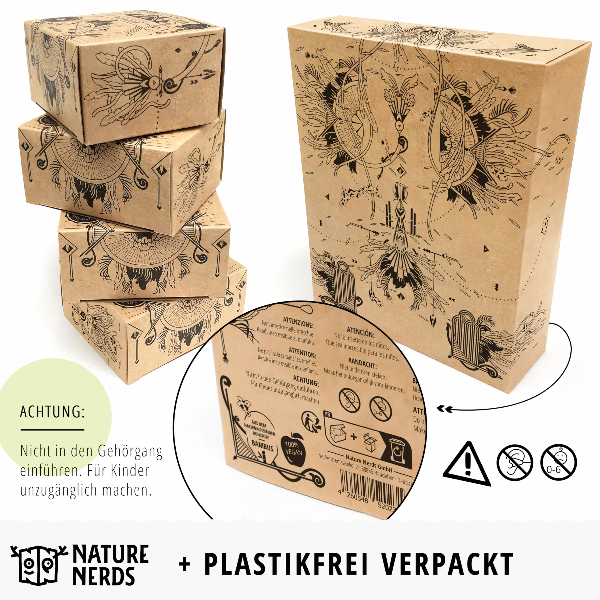 Nature Nerds - Cotton fioc (800 pezzi) in bambù e cotone, senza plastica, Q-Tips