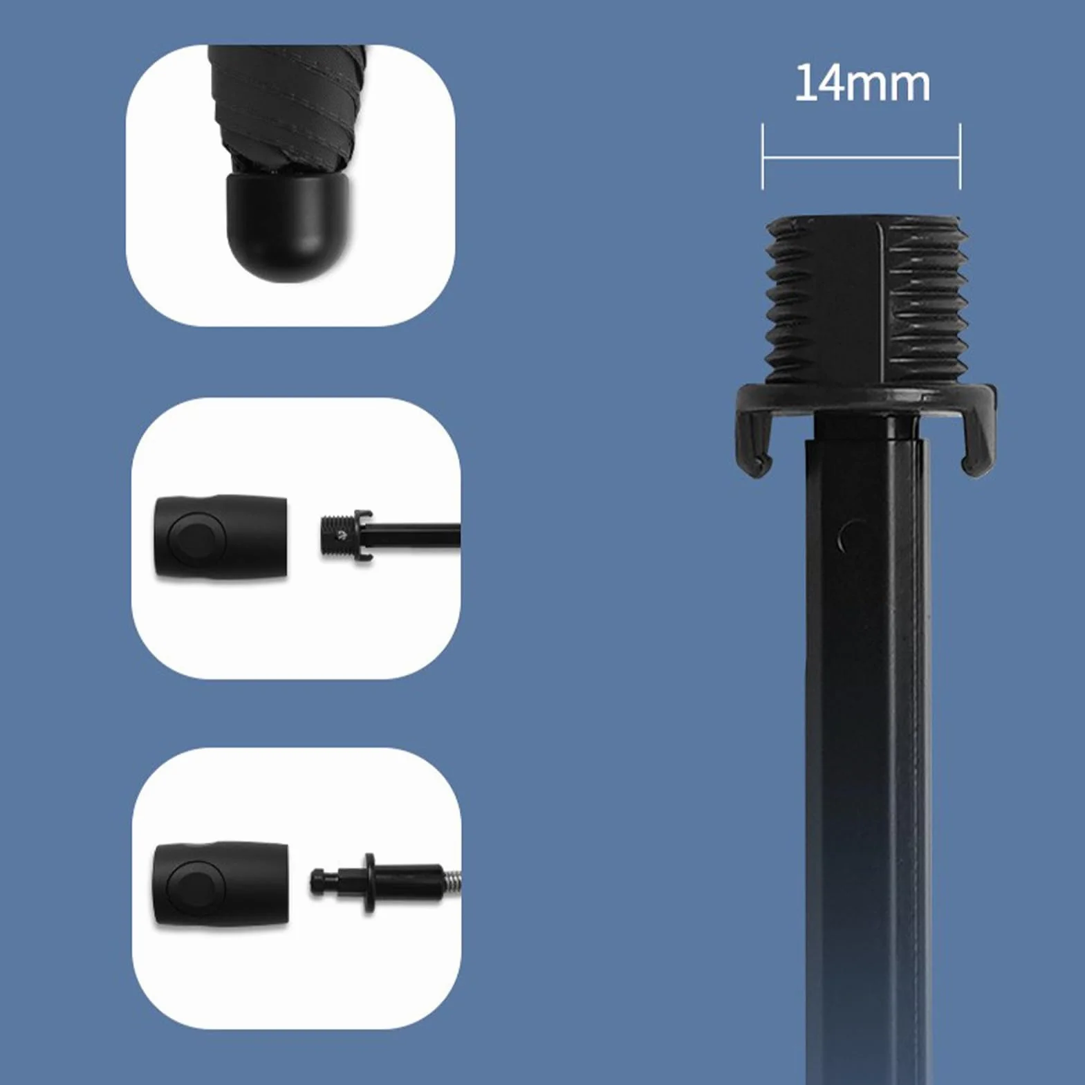 Ombrello da 90 Cm Con Morsetto per Sedia, Regolabile e Impermeabile per Sdraio, Rotelle, Passeggino, Campeggio (#2)