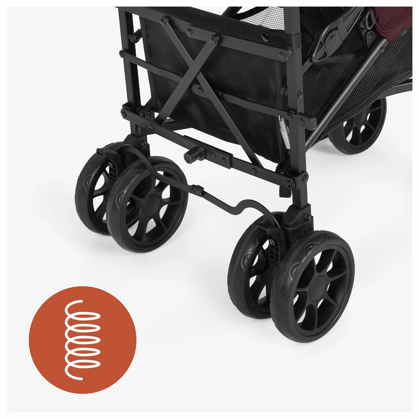 hauck Fold N Care, Blackberry - Passeggino a Ombrello per Bambini da 6 Mesi fino a 22 kg, Pieghevole e Leggero (7,6 kg), Schienale Reclinabile, Cappottina UPF 50+, Cesto XL, Ruote EVA Piroettanti