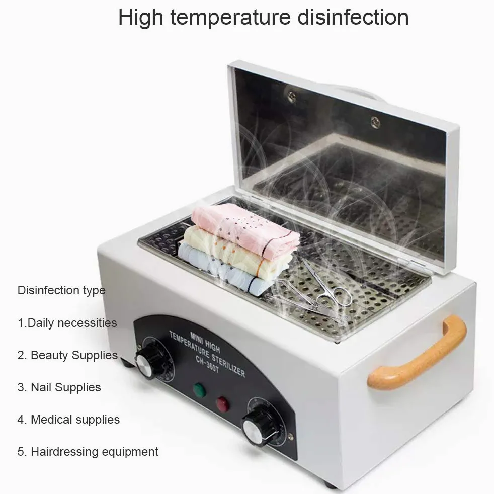 ele ELEOPTION Mini Alta temperatura Sterilizzatore Portatile Governo di disinfezione UV con Timing intelligente, per manicure Asciugamano per forbici Necessità quotidiane