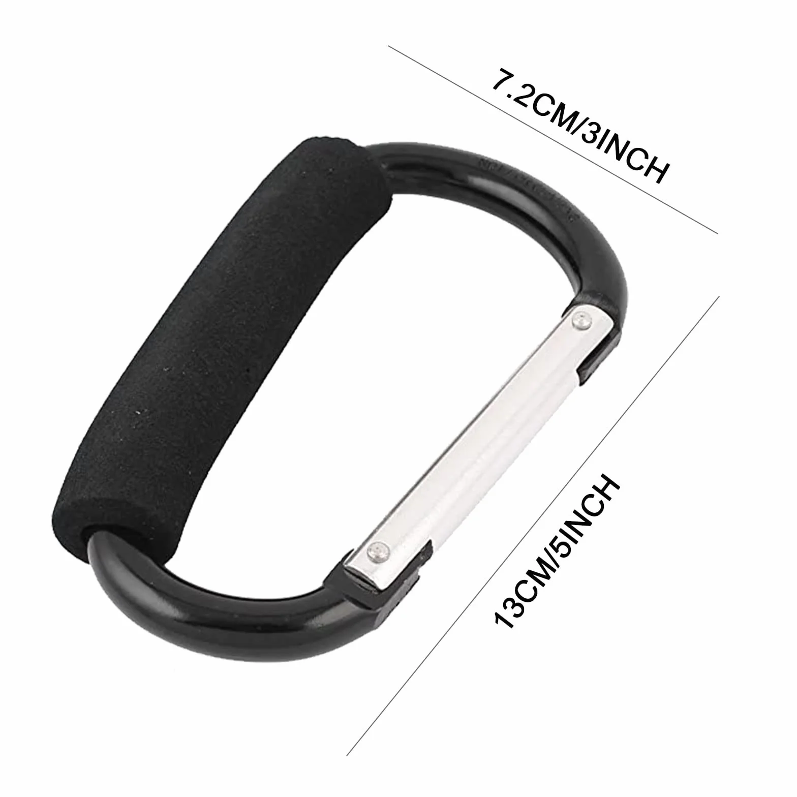 TSHAOUN 3 Pezzi Buggy Ganci Moschettone, Gancio Universale Passeggino, Moschettone per Passeggino, Gancio per Borsa per Pannolini, Aggancio per Borse con Imbottitura di Protezione
