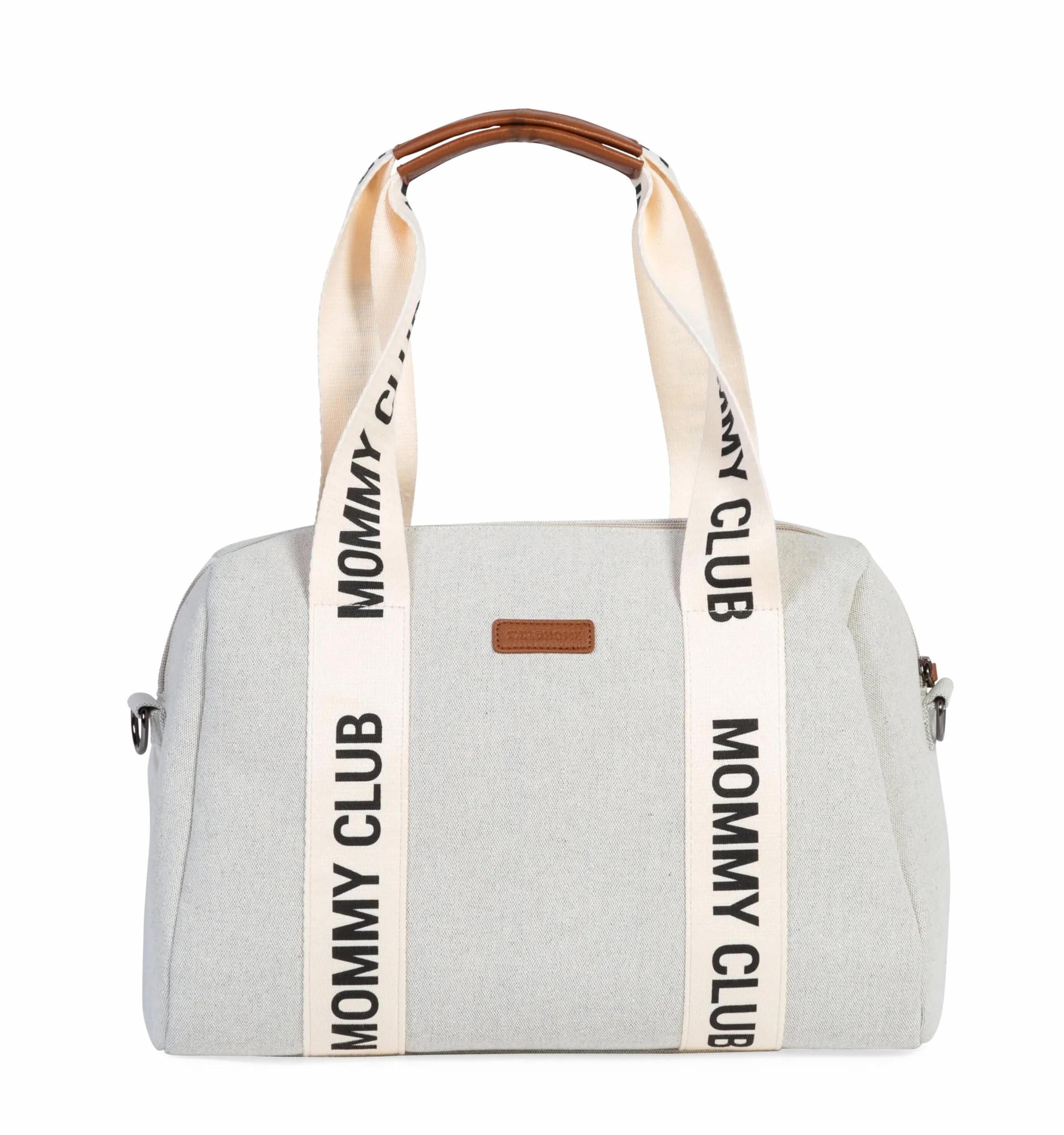 CHILDHOME, Borsa fasciatoio, Mommy Bag, Fasciatoio incluso, Ampio spazio, Attacco per passeggino, Tracolla, Cotone, 22L, Mommy Club Signature, Ecru