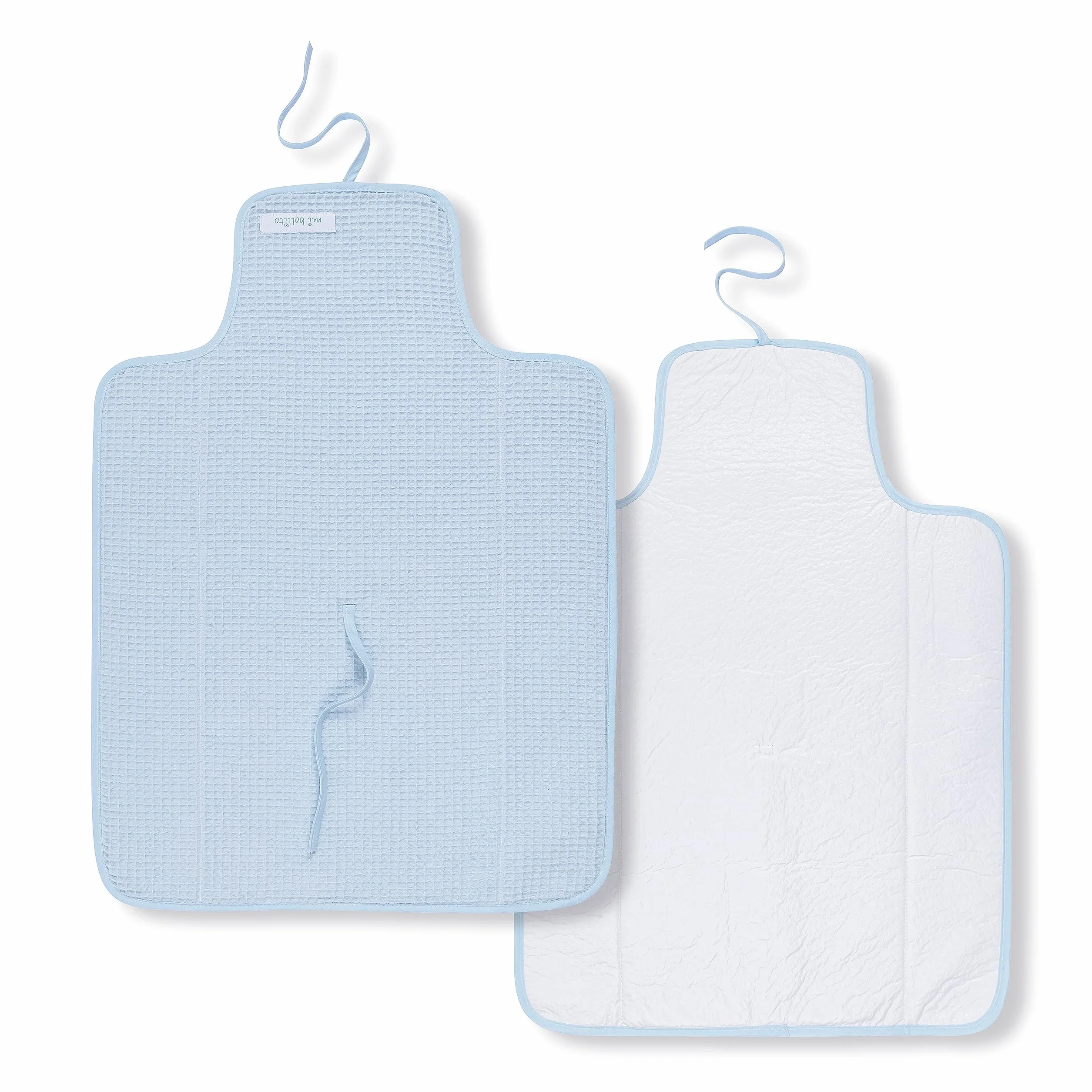 Set di 2 pezzi, fasciatoio impermeabile e borsa per pannolini per pannolini e salviette. Prodotto interamente in Spagna. (Blu chiaro)