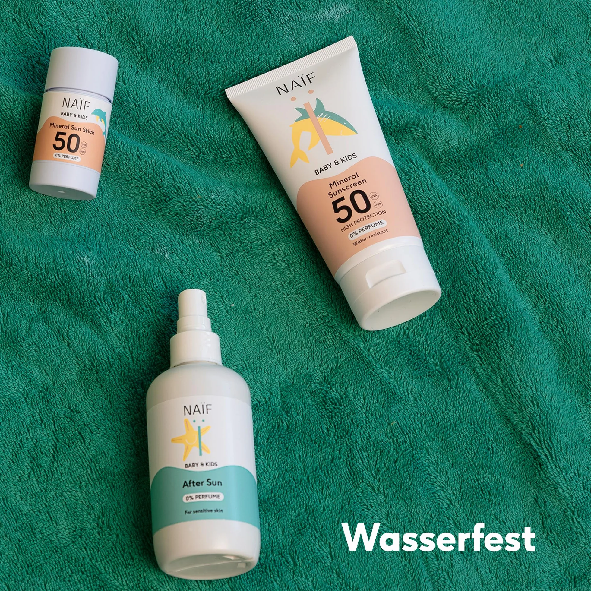 Naïf Crema solare minerale - per Neonati e Bambini - Protezione elevata - Resistente all'acqua - Vegano - Senza profumo - SPF50-100ml