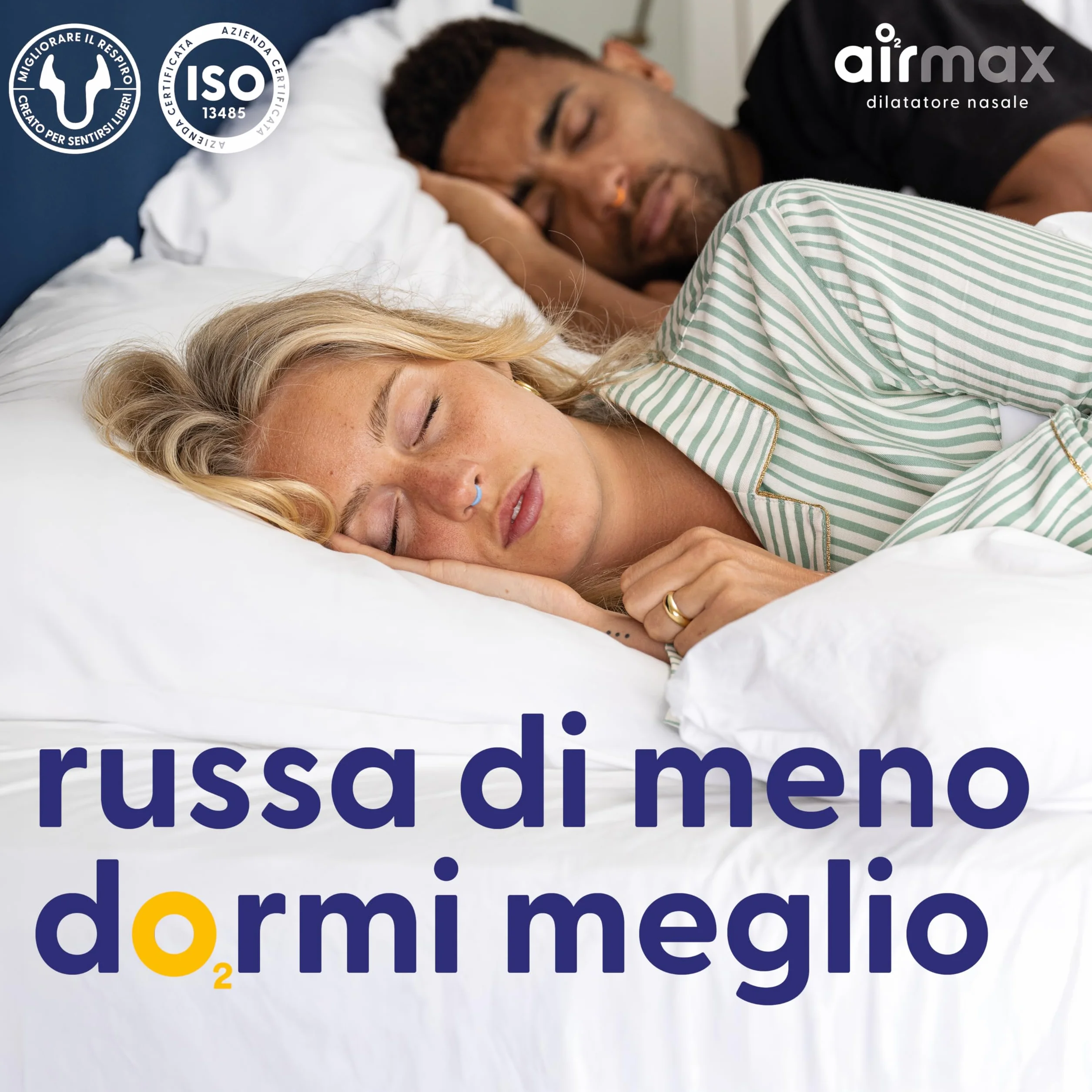 Air Max dilatatore nasale - Pacchetto di Prova - Dispositivo anti russamento - 76% Flusso d’Aria per Respirare Meglio | Misura garantita (1x Small & 1x Medium)