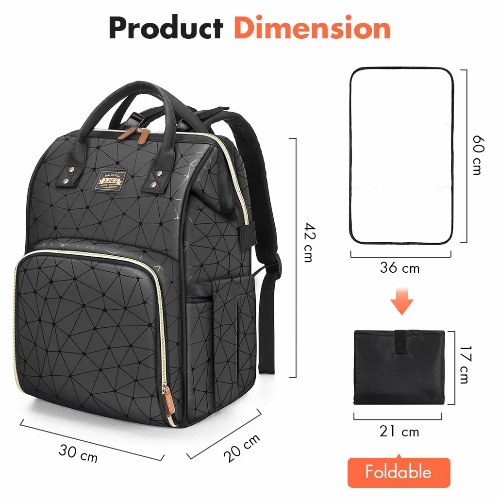 Zaino Fasciatoio Multifunzione | Zaino Neonato con Tappetino Cambio - Borsa Passeggino che può essere Appeso al Passeggino - Impermeabile Borsa Fasciatoio Neonato