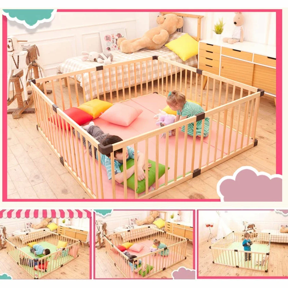 Box per Bambini in Legno Gioco per Bambini all'Interno e all'Esterno Recinto per Bambini Area Giochi Box per Giochi Centro Giochi, Box Portatile BabSafety